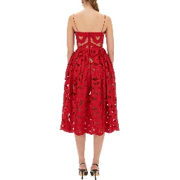 EMBROIDERED MIDI DRESS WITH BOW