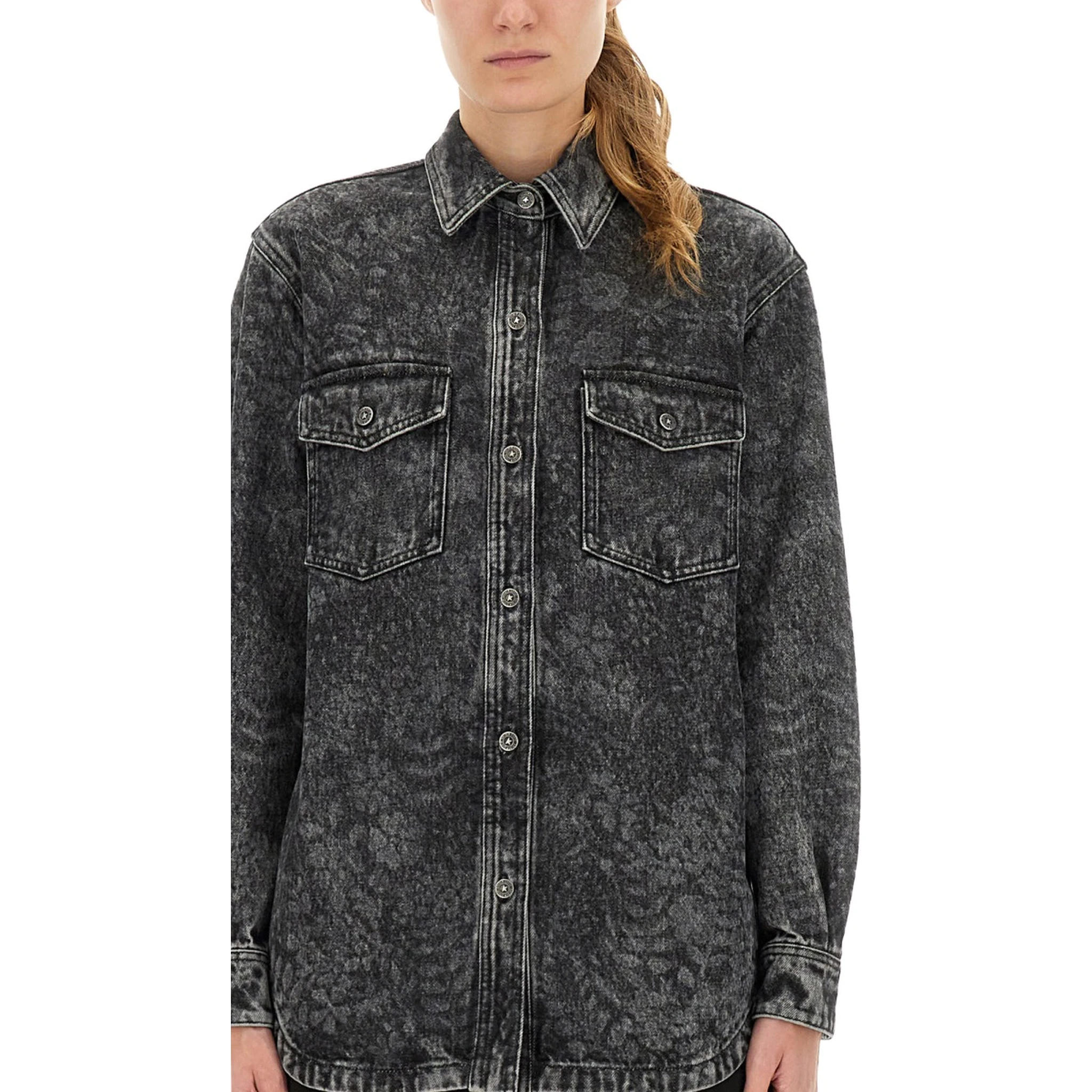 "OLLIE BOYFRIENS" SHIRT WITH LASER FLOWERS