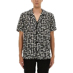 MONOGRAM PRINT PAJAMA SHIRT