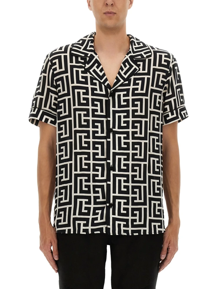 MONOGRAM PRINT PAJAMA SHIRT