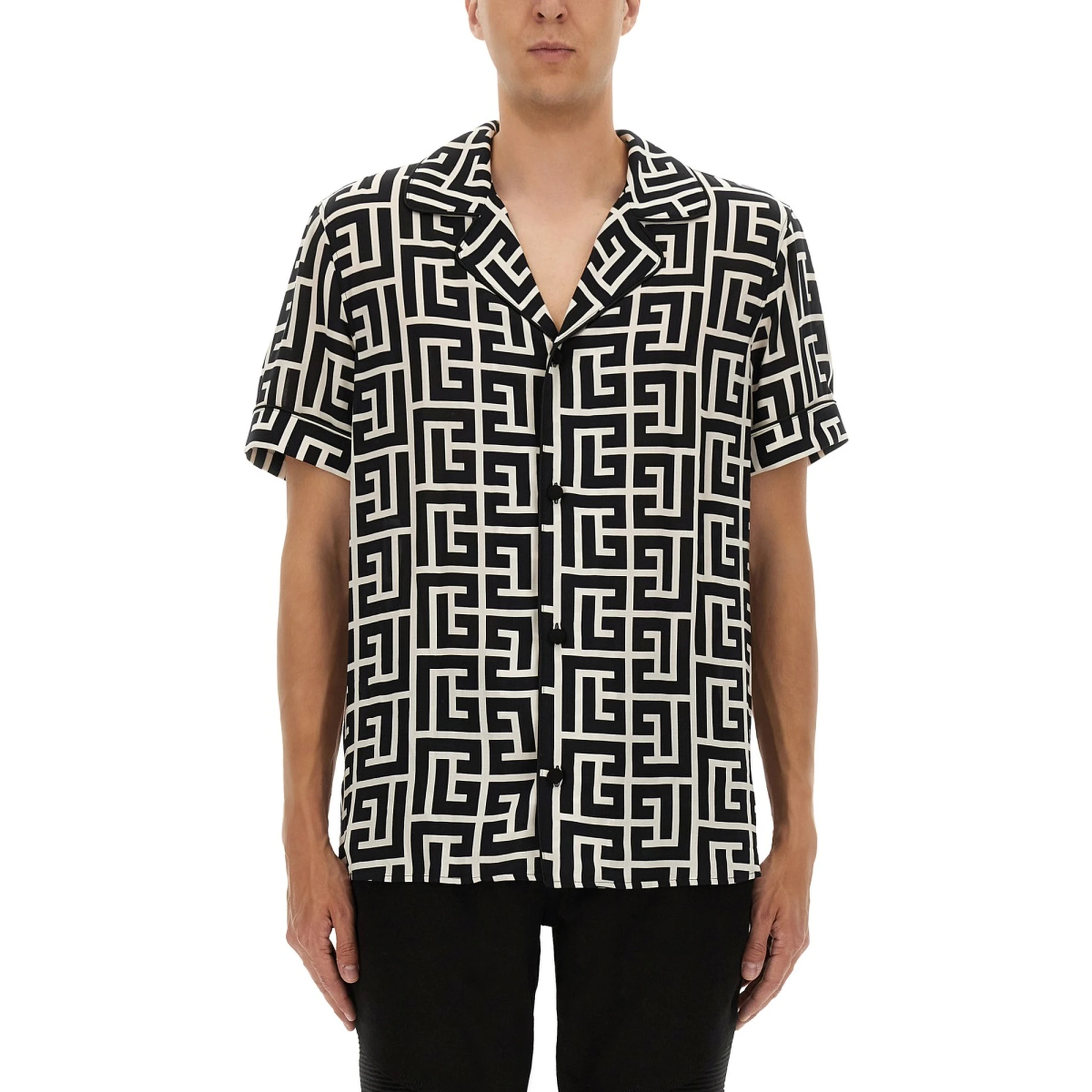 MONOGRAM PRINT PAJAMA SHIRT