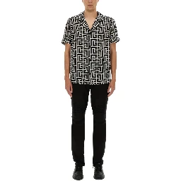 MONOGRAM PRINT PAJAMA SHIRT