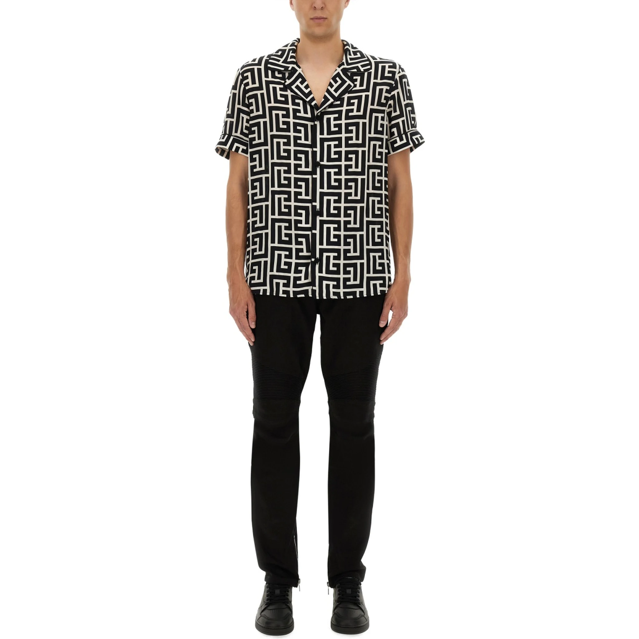 MONOGRAM PRINT PAJAMA SHIRT