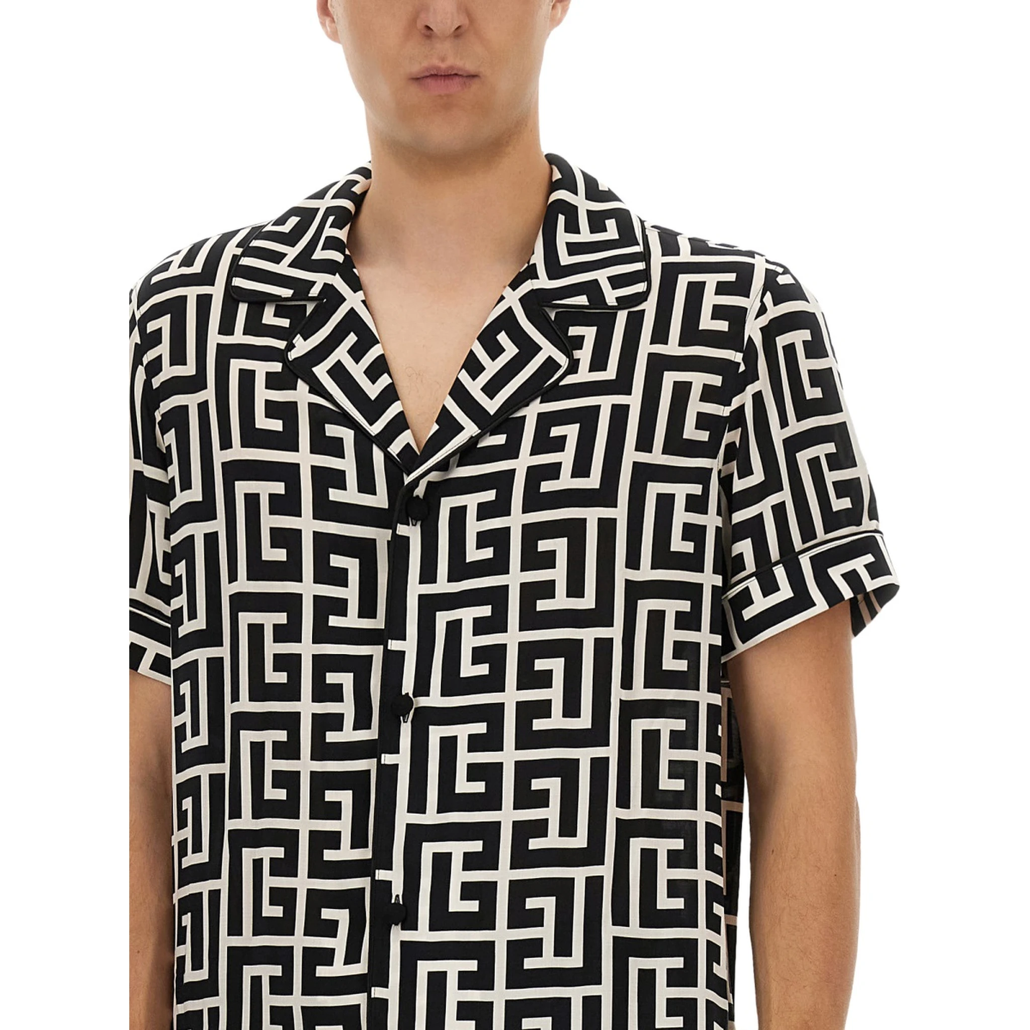 MONOGRAM PRINT PAJAMA SHIRT