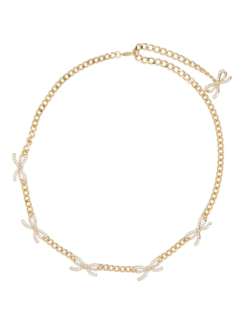 NECKLACE WITH BOWS AND CRYSTALS