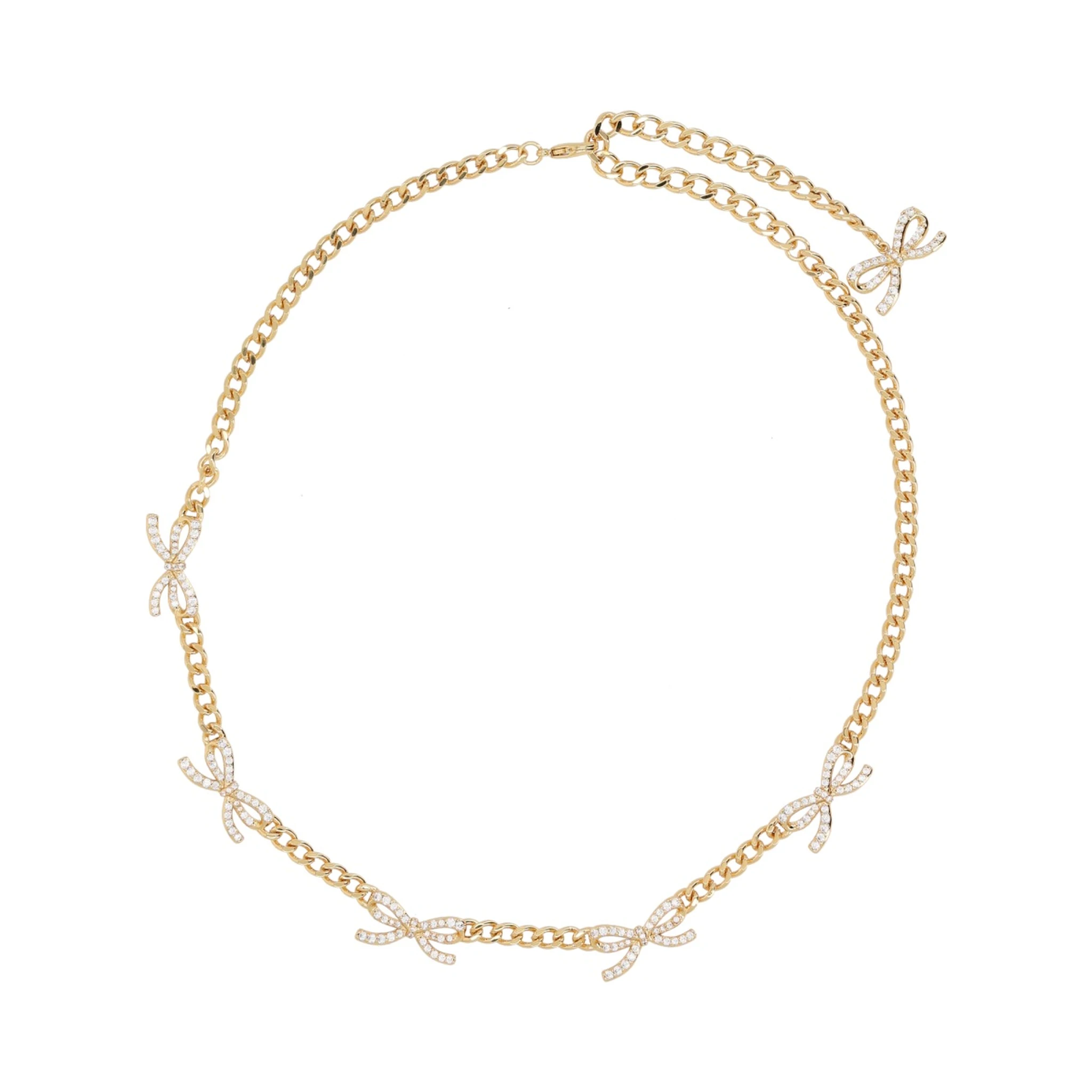 NECKLACE WITH BOWS AND CRYSTALS