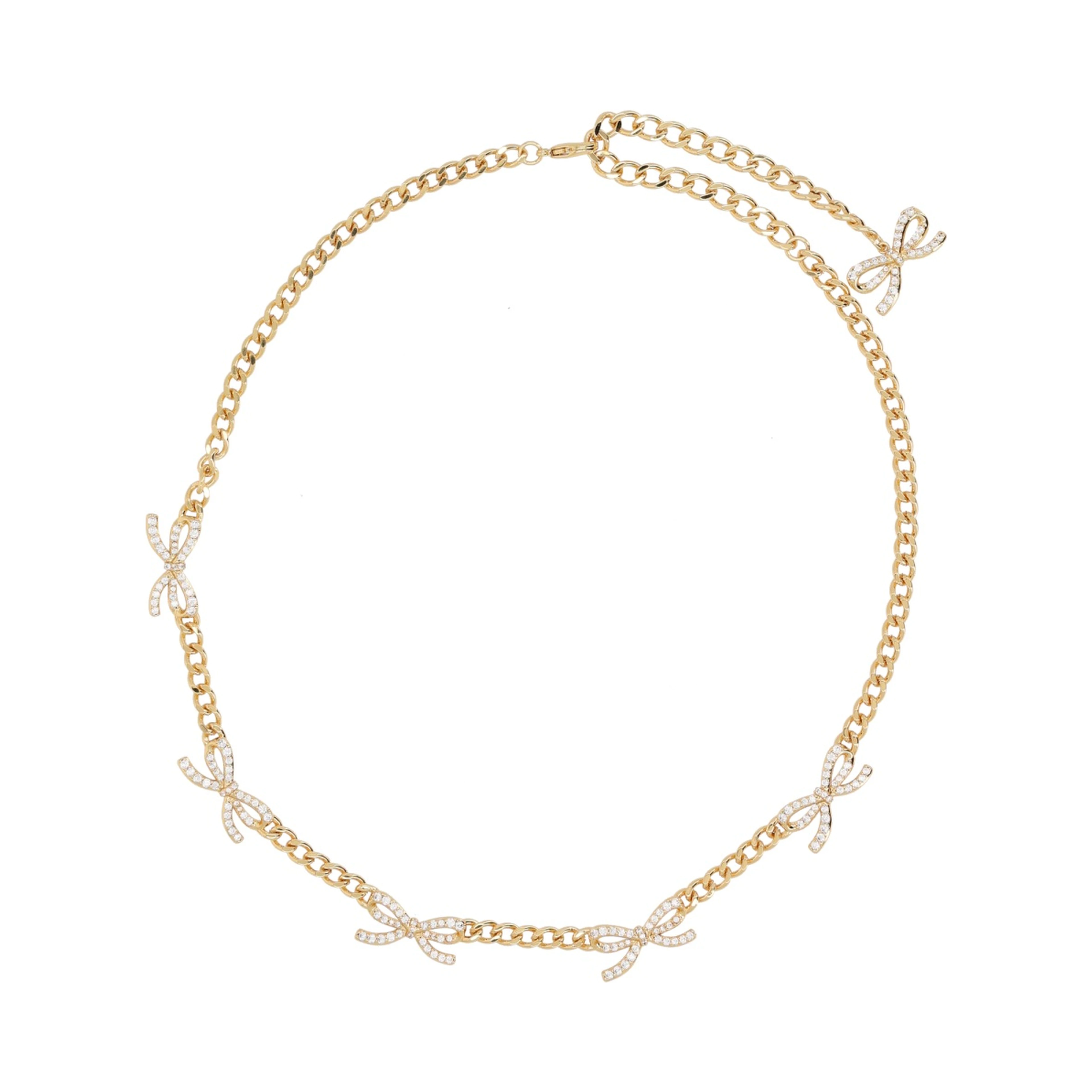 NECKLACE WITH BOWS AND CRYSTALS