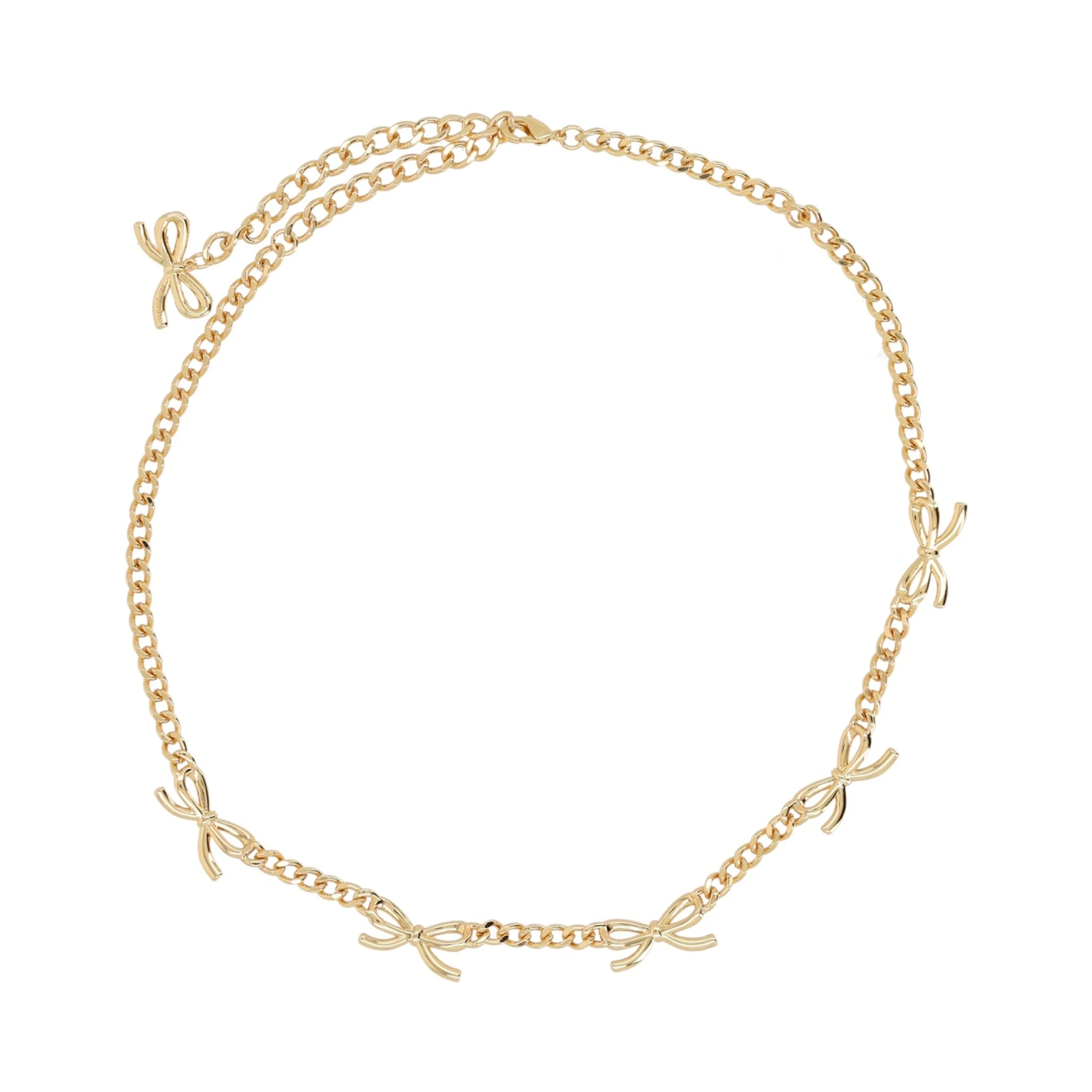 NECKLACE WITH BOWS AND CRYSTALS