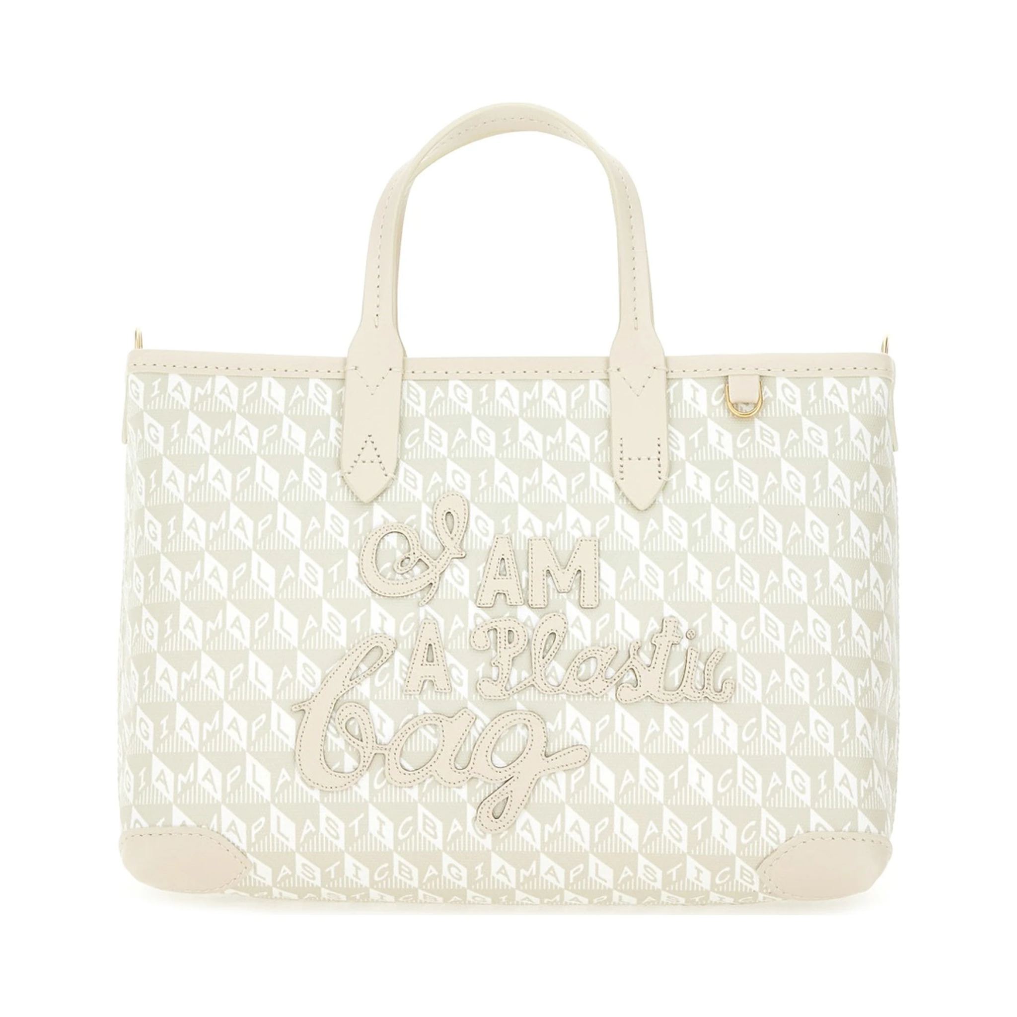 XS TOTE BAG WITH "I AM A PLASTIC BAG" PATTERN