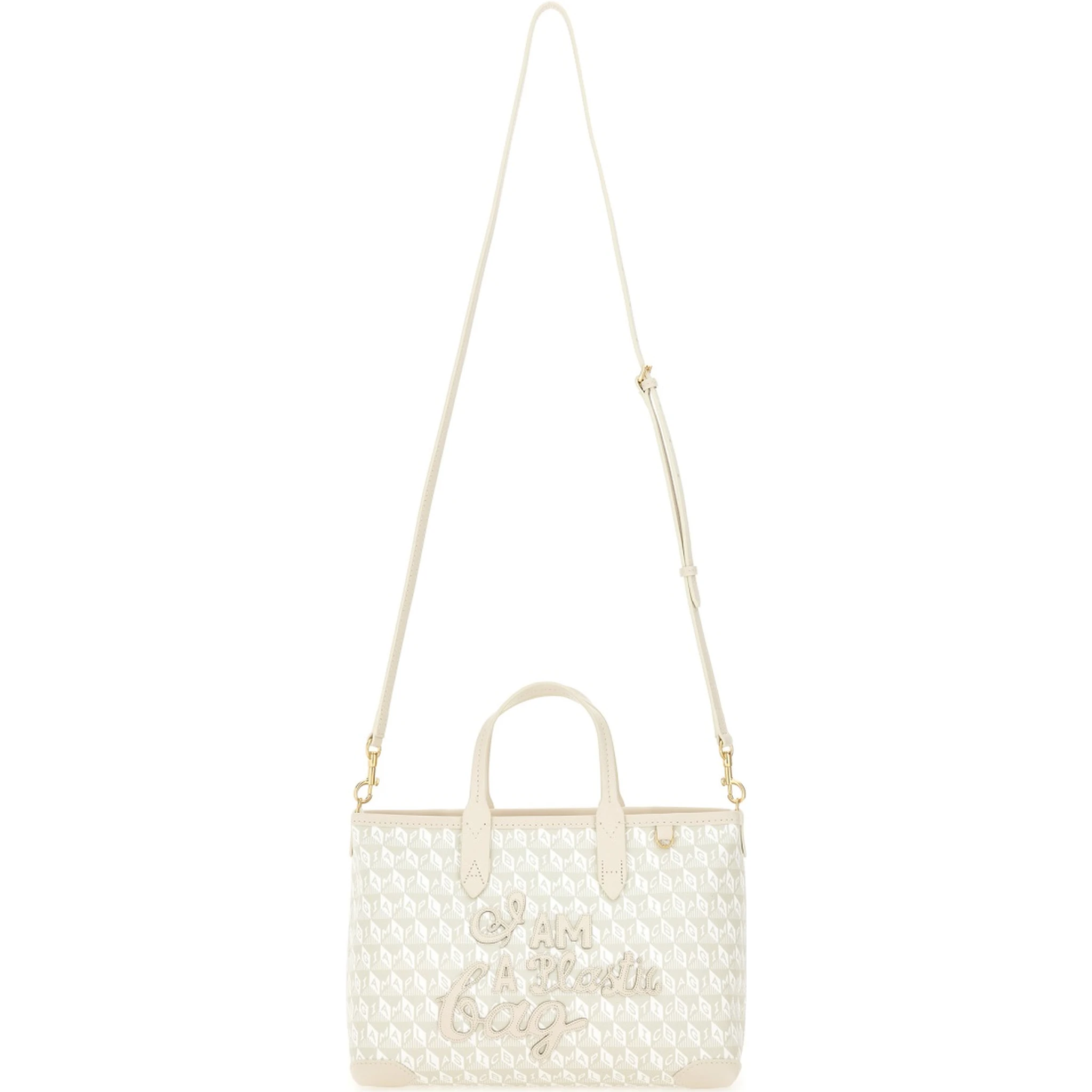 XS TOTE BAG WITH "I AM A PLASTIC BAG" PATTERN