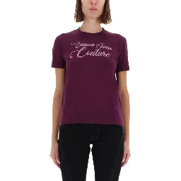 T-SHIRT WITH LOGO AND RHINESTONES