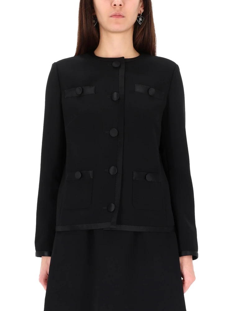 DOUBLE CREPE SINGLE-BREASTED JACKET