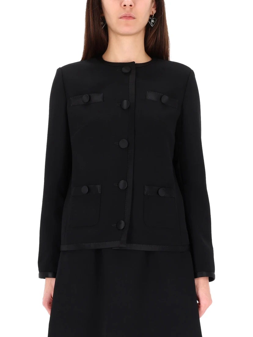 DOUBLE CREPE SINGLE-BREASTED JACKET