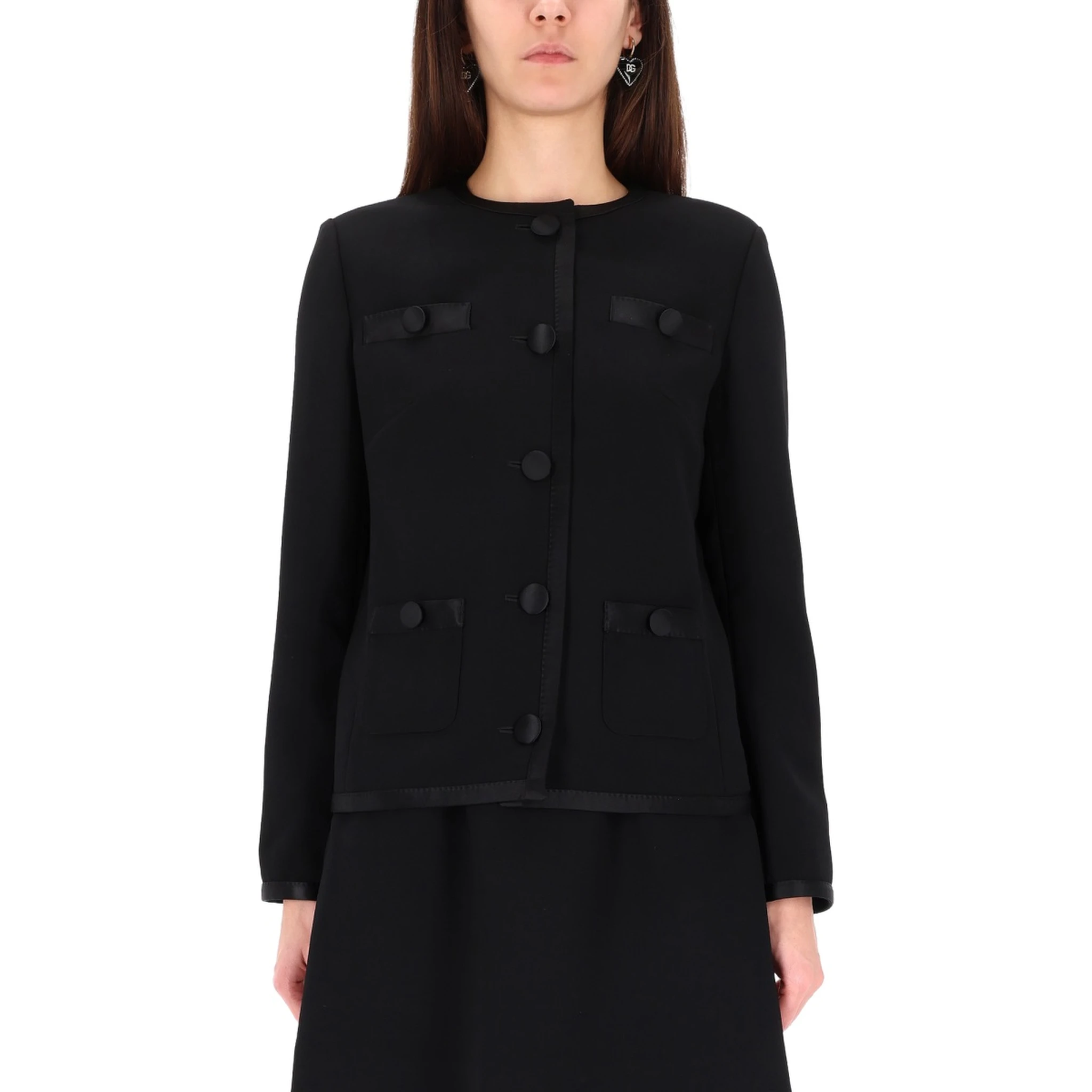 DOUBLE CREPE SINGLE-BREASTED JACKET
