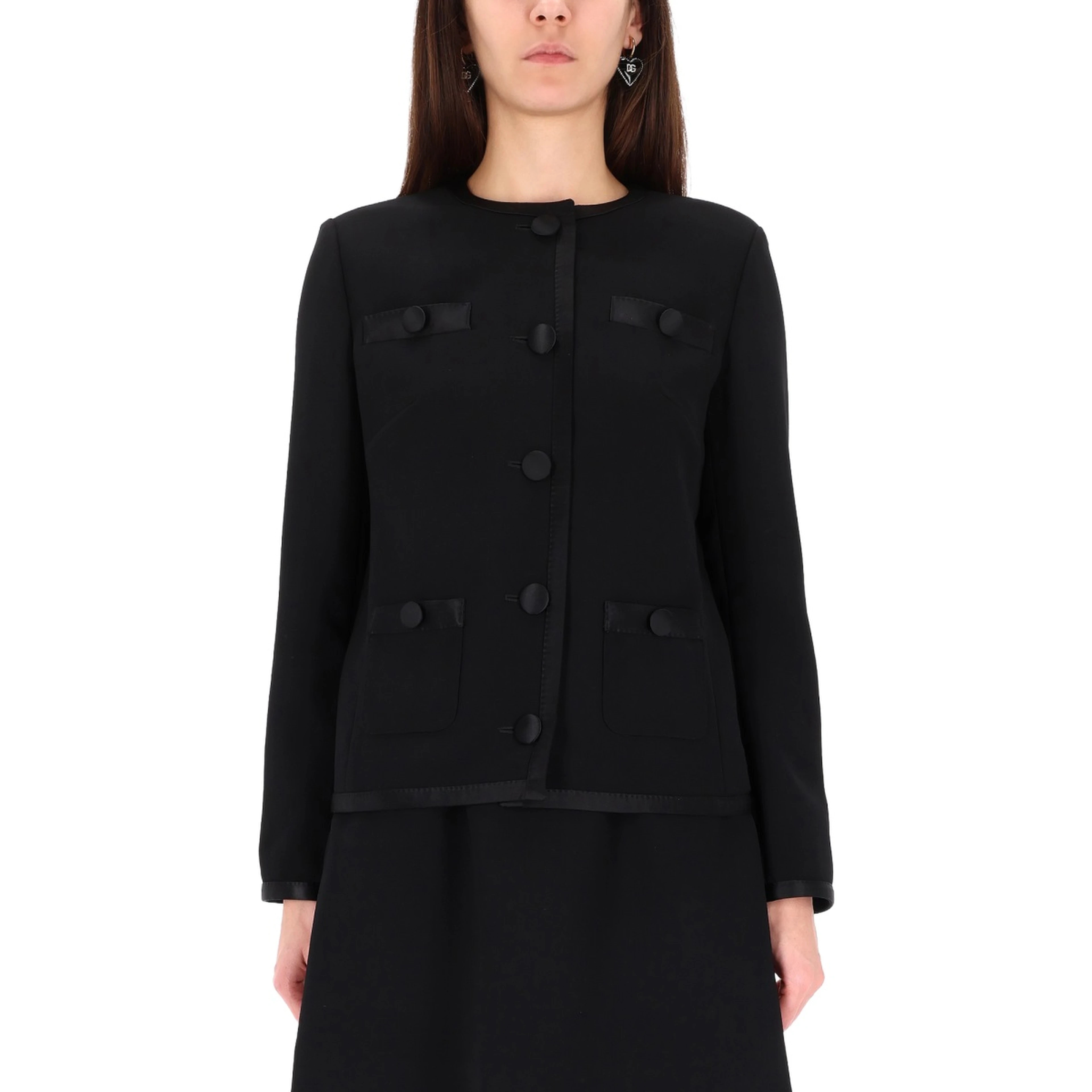 DOUBLE CREPE SINGLE-BREASTED JACKET