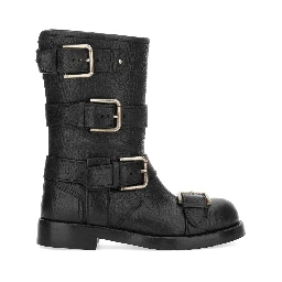 LEATHER BOOT WITH BUCKLES
