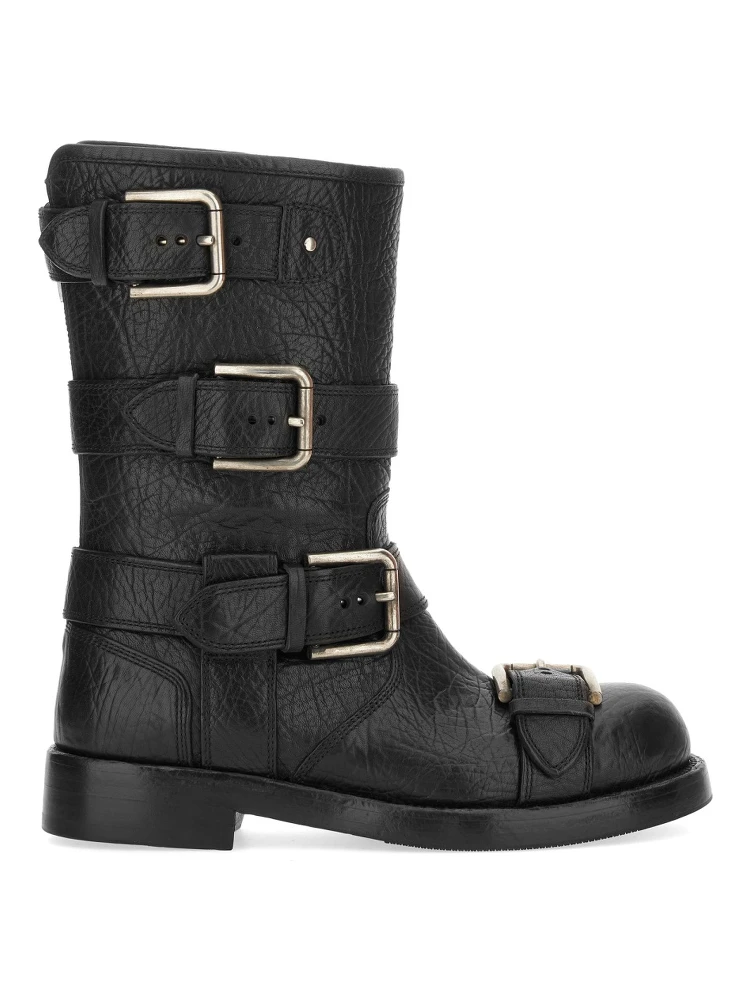LEATHER BOOT WITH BUCKLES