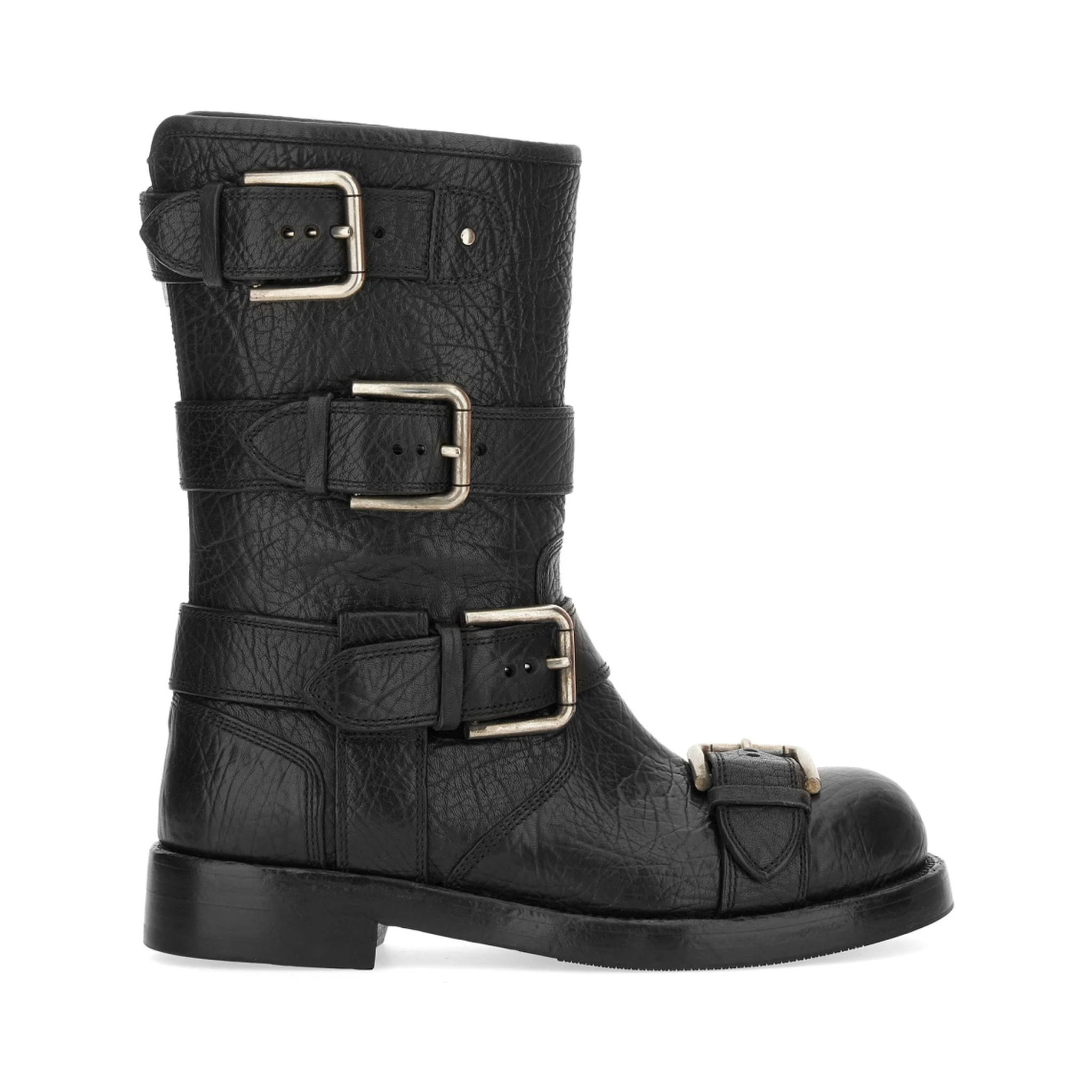 LEATHER BOOT WITH BUCKLES