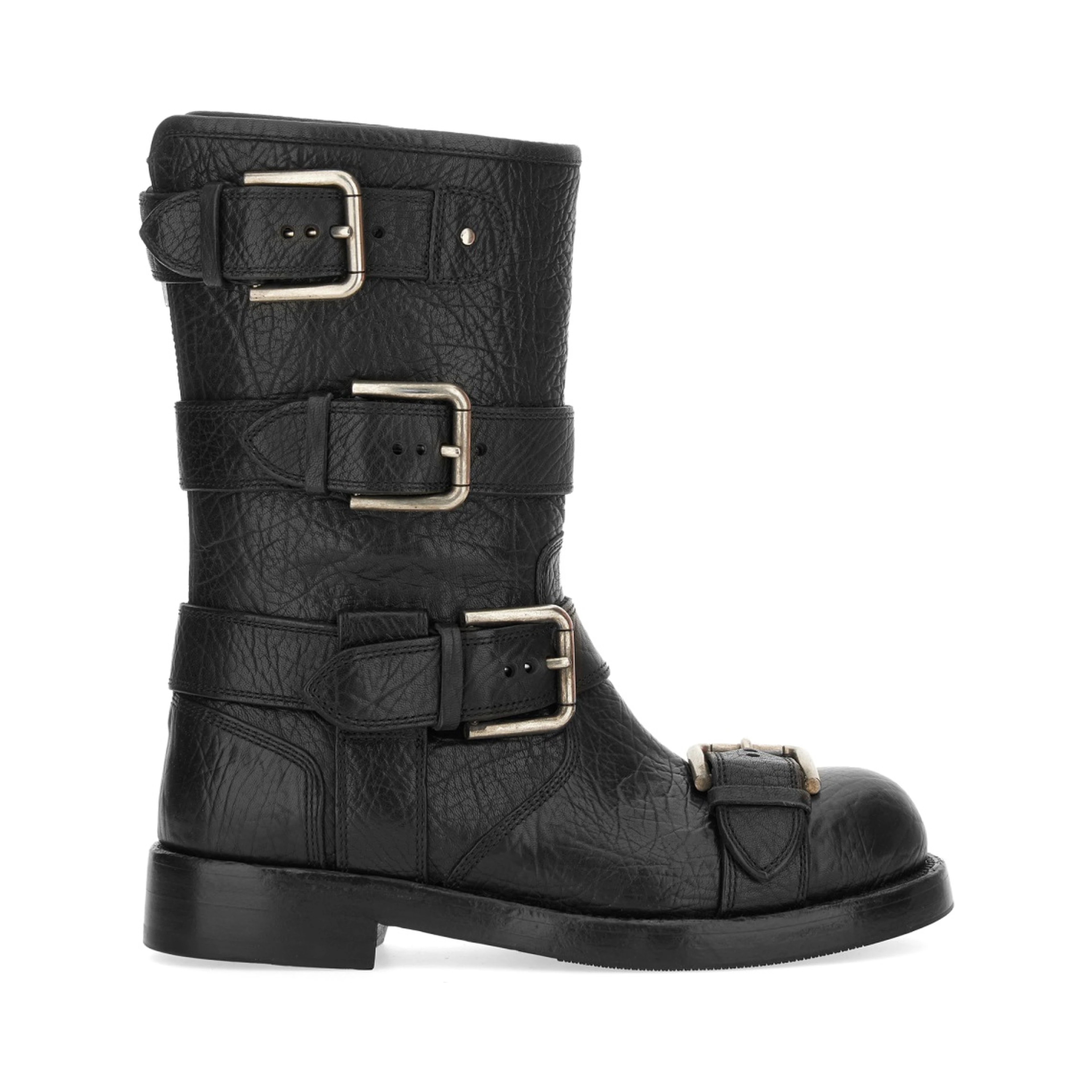LEATHER BOOT WITH BUCKLES