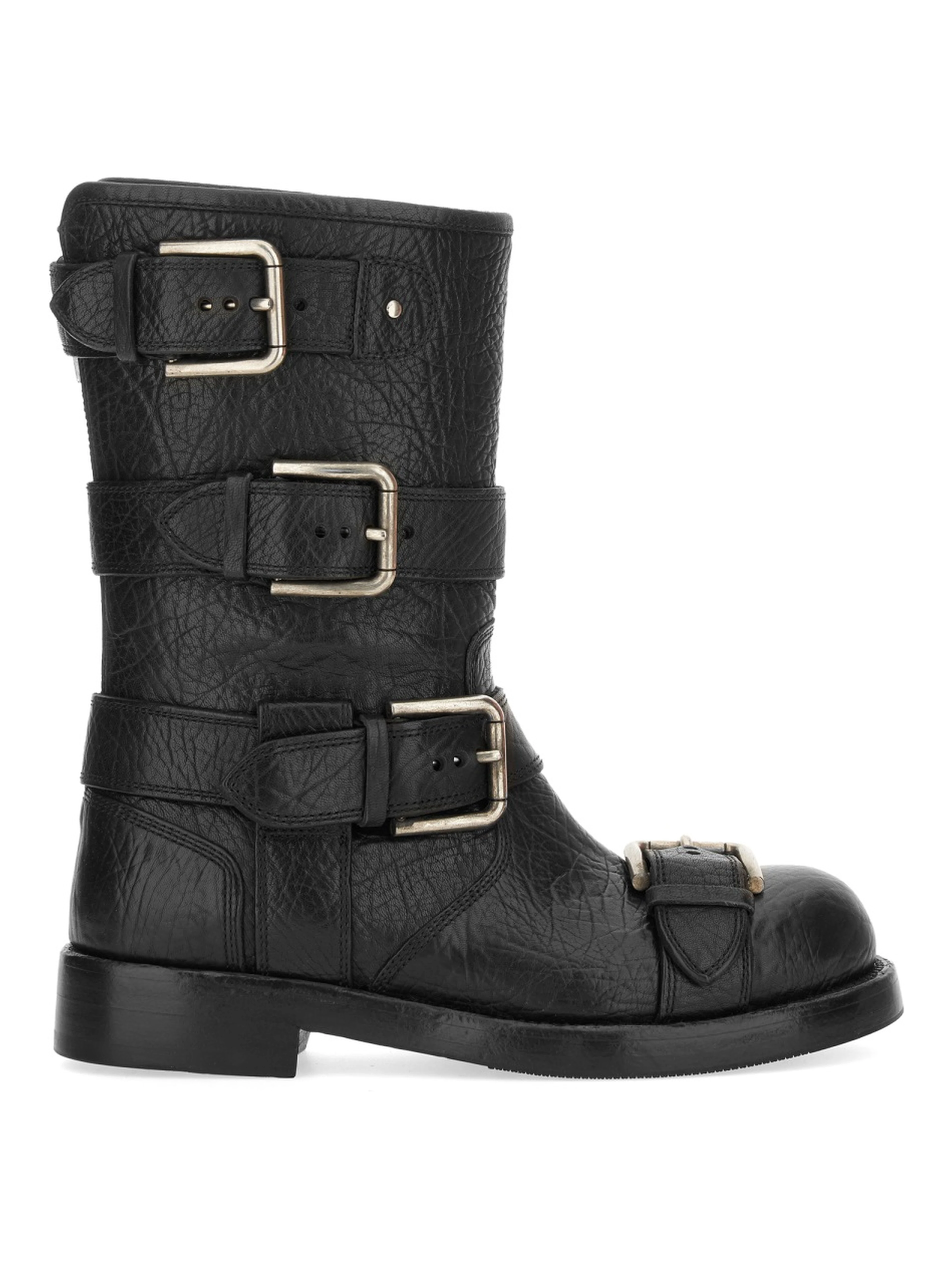 LEATHER BOOT WITH BUCKLES