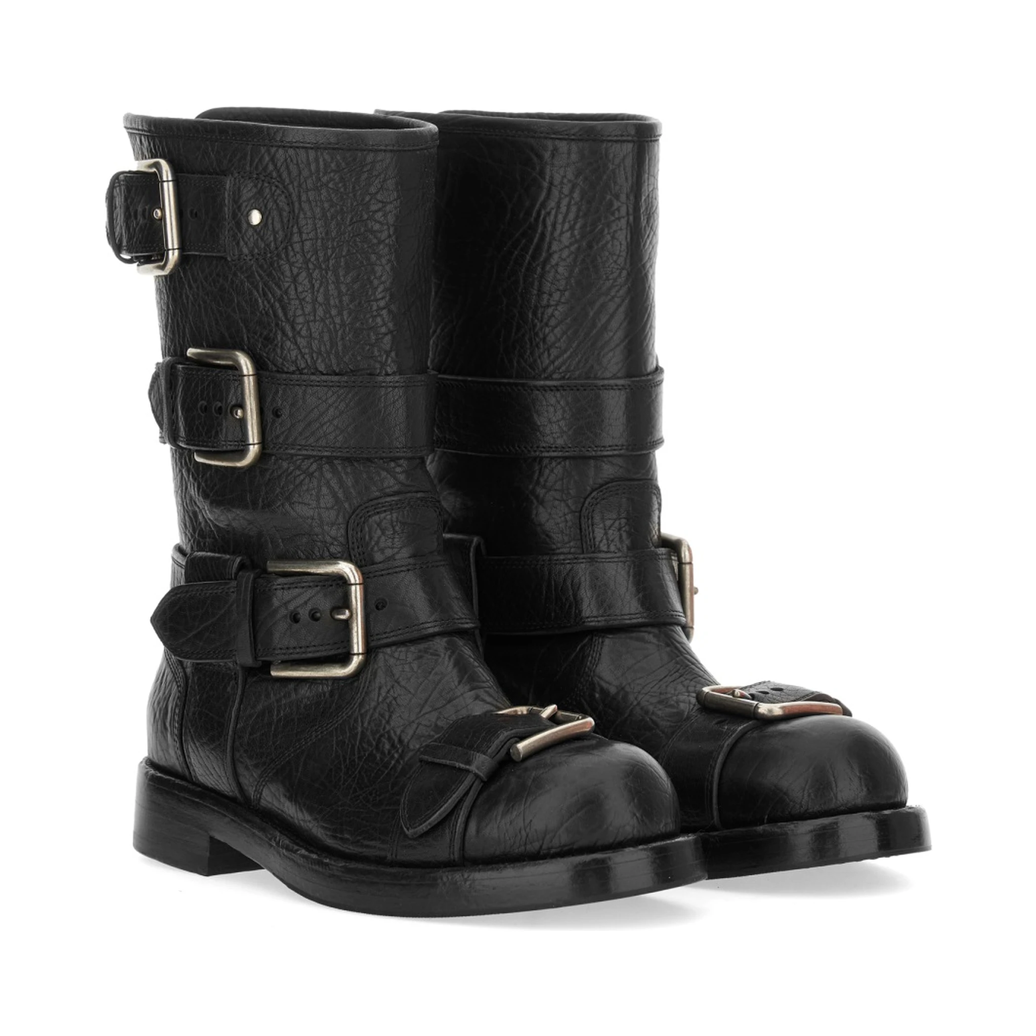 LEATHER BOOT WITH BUCKLES
