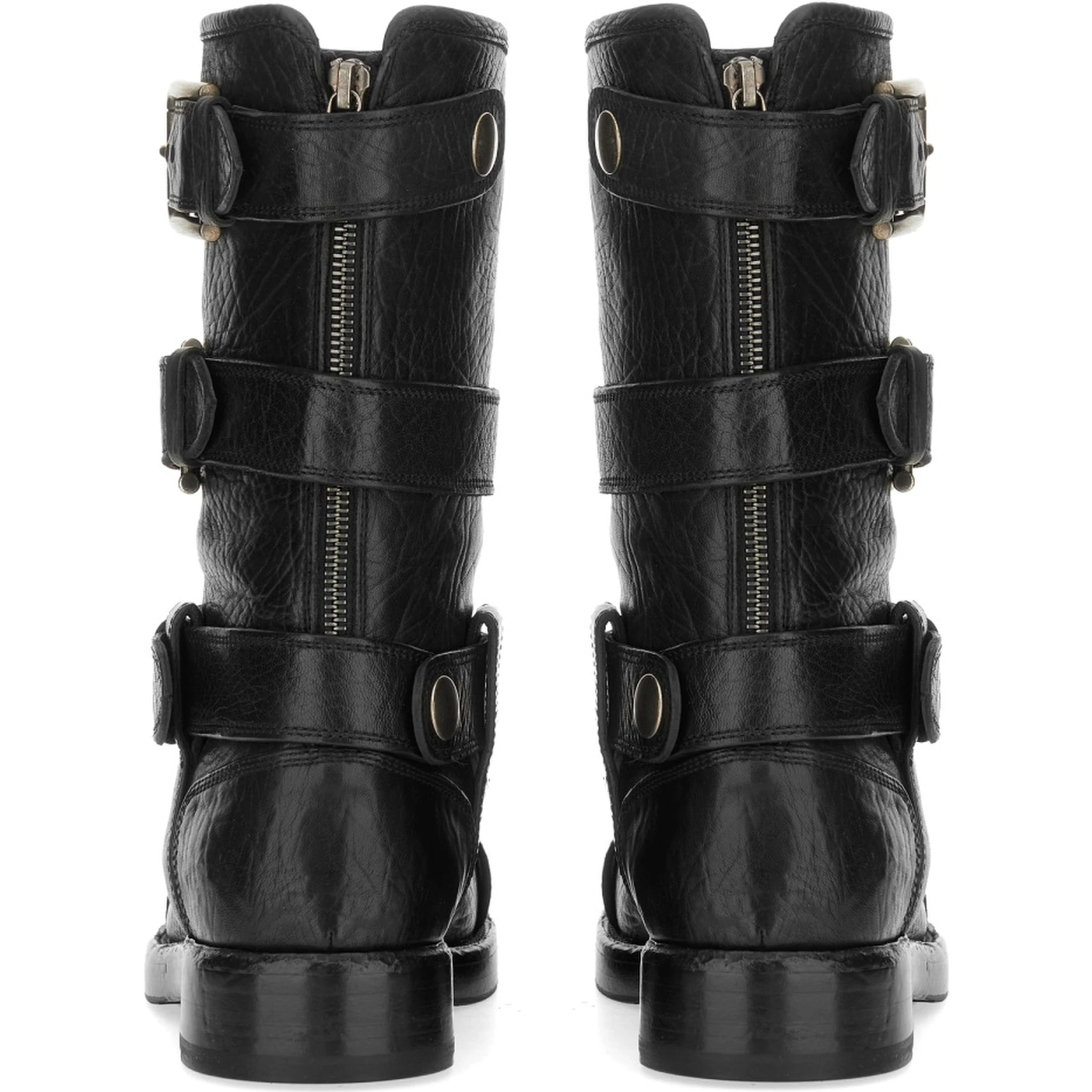 LEATHER BOOT WITH BUCKLES