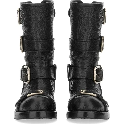 LEATHER BOOT WITH BUCKLES