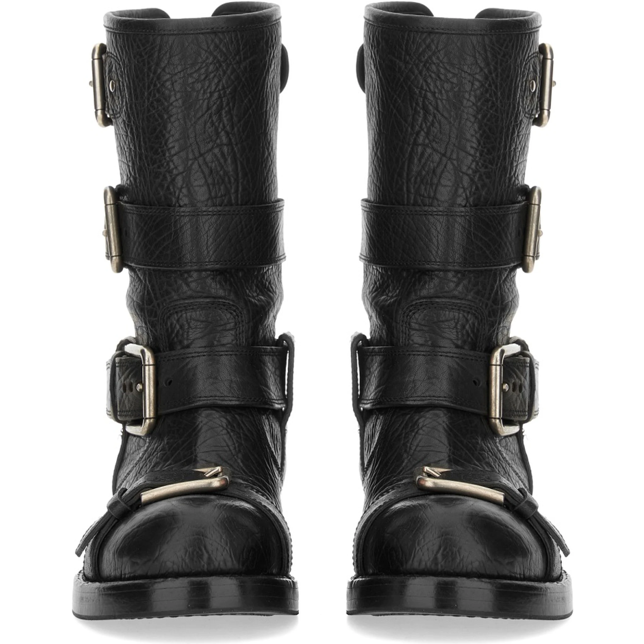 LEATHER BOOT WITH BUCKLES