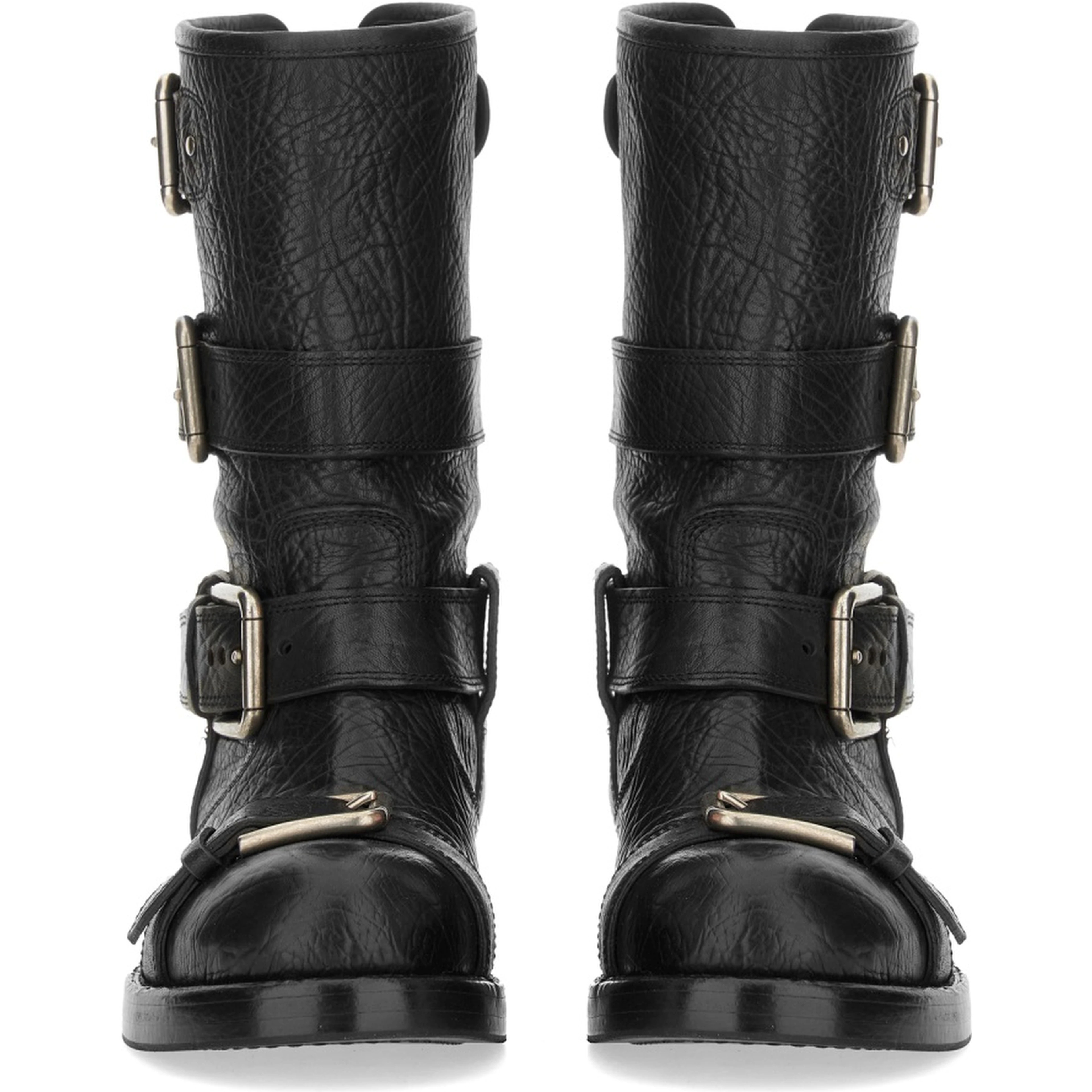 LEATHER BOOT WITH BUCKLES