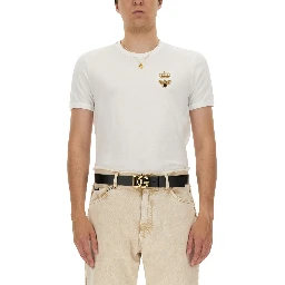 "BEE AND CROWN" EMBROIDERED T-SHIRT
