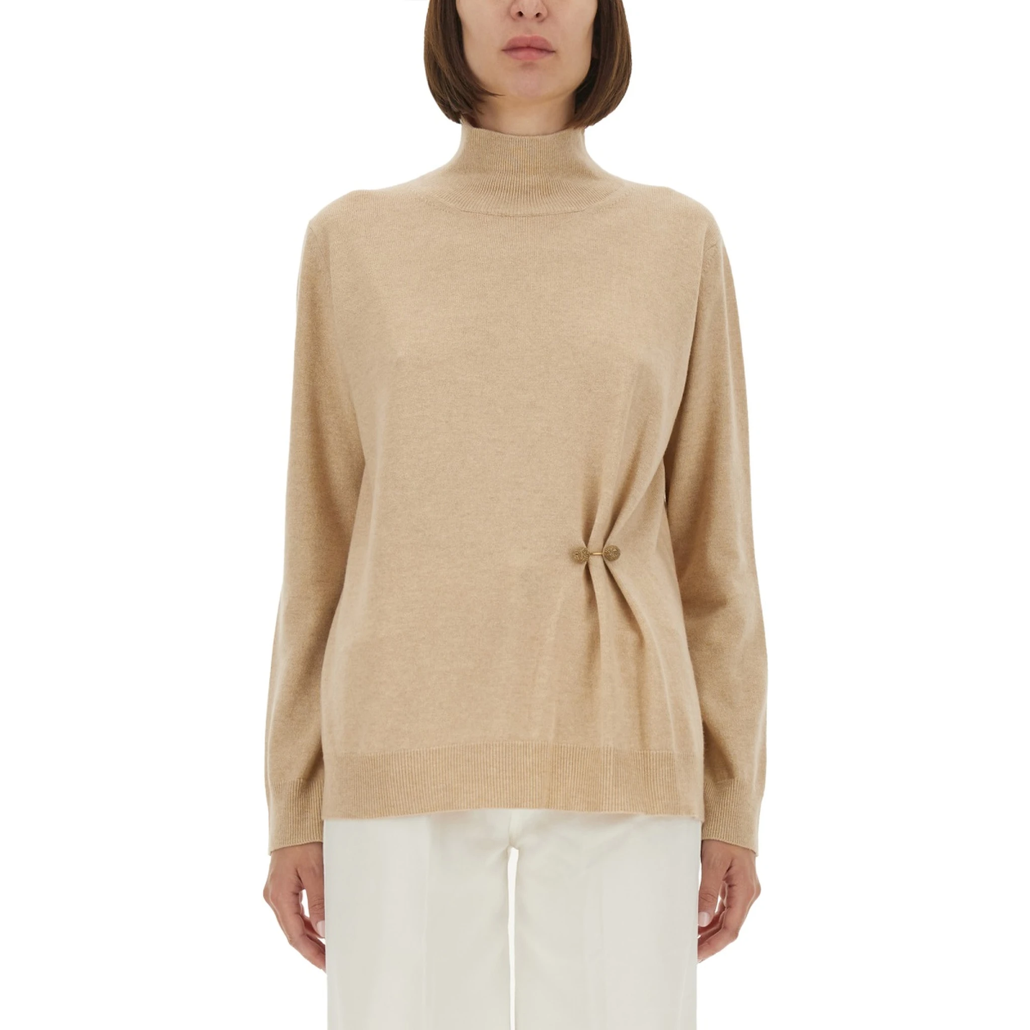 WOOL, SILK AND CASHMERE SWEATER