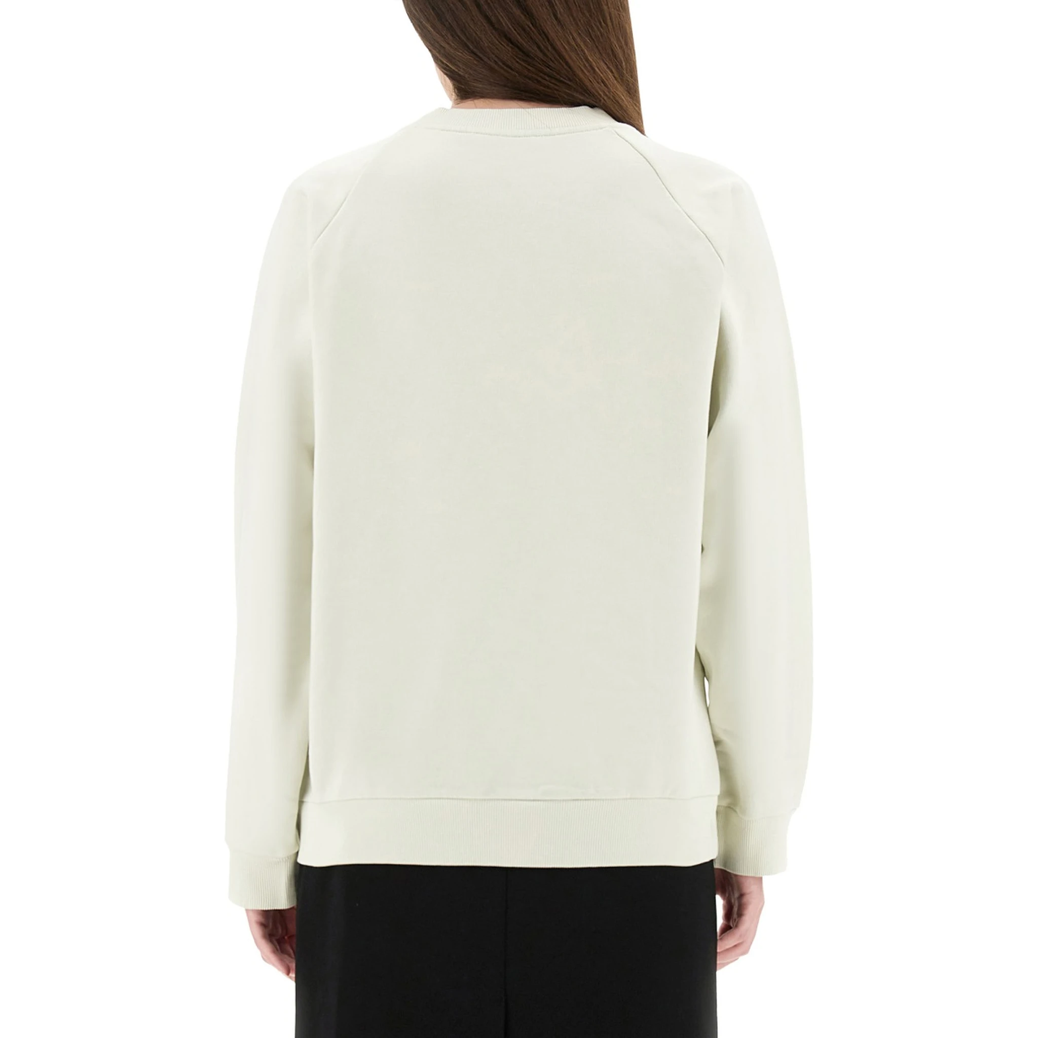 WHITE COTTON SWEATSHIRT WITH TULIP PRINT