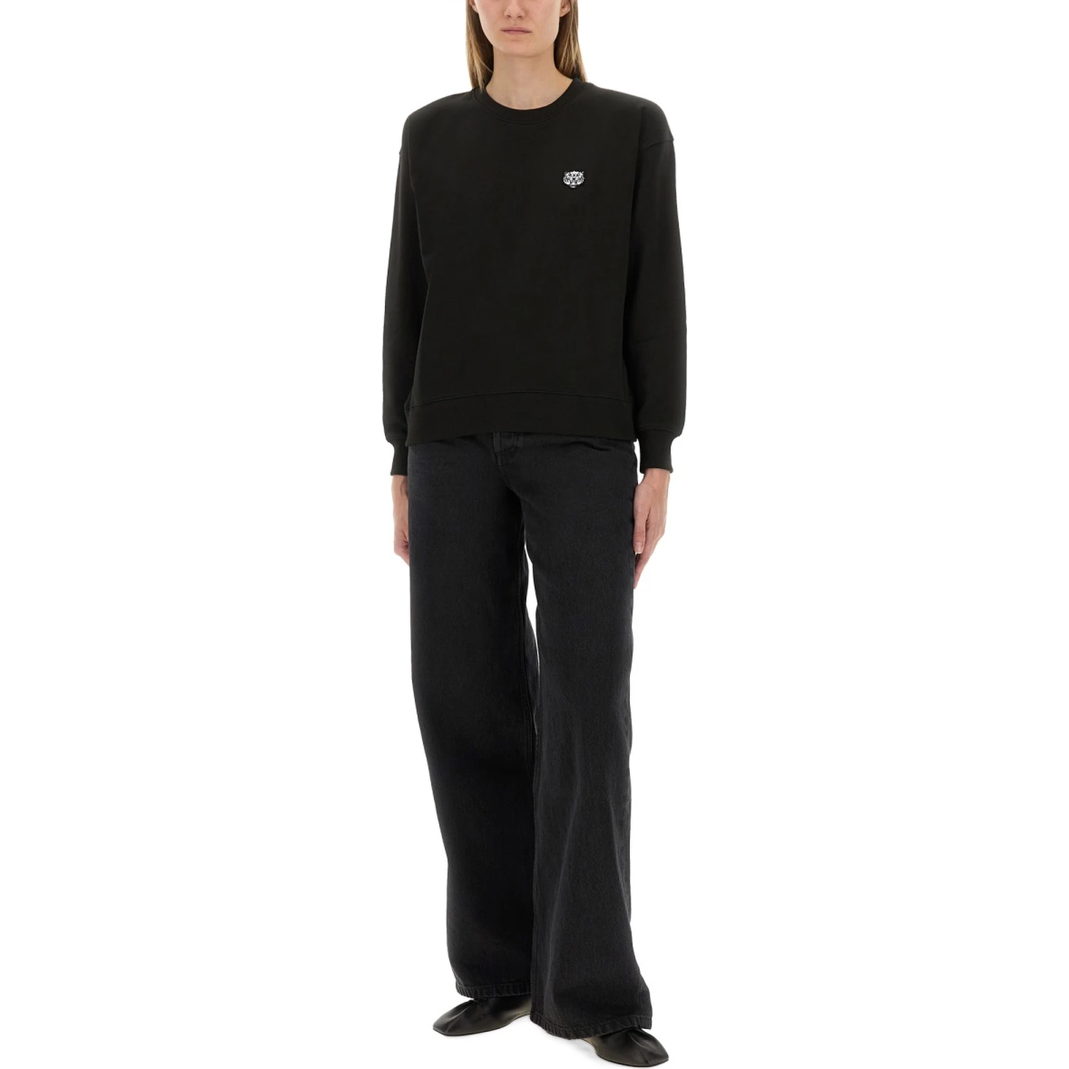 COTTON SWEATSHIRT WITH "HAPPY TIGER" PATCH