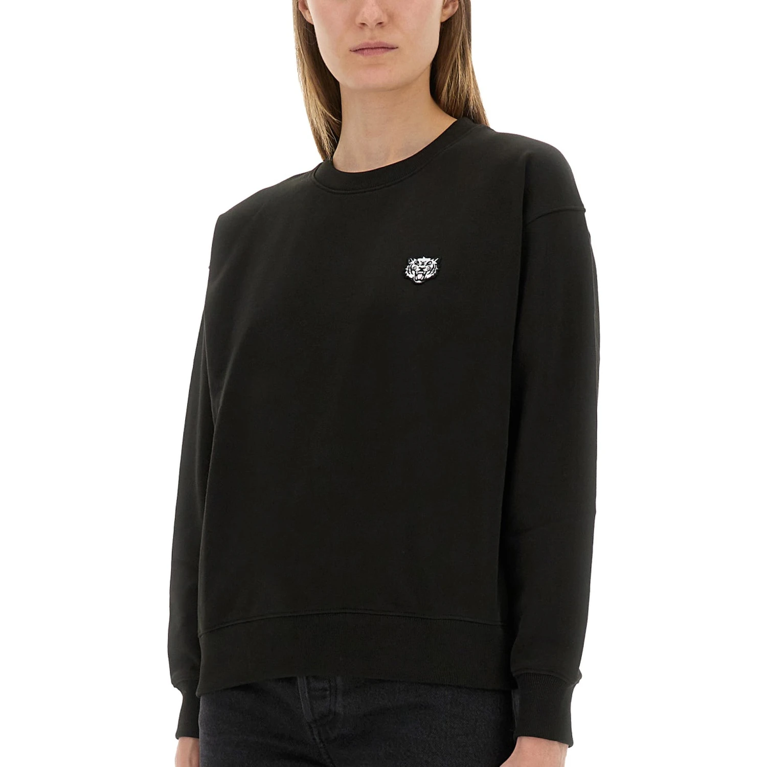 COTTON SWEATSHIRT WITH "HAPPY TIGER" PATCH