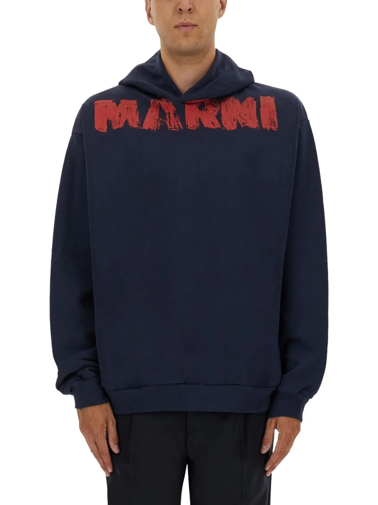 SWEATSHIRT WITH MAXI LOGO PRINT