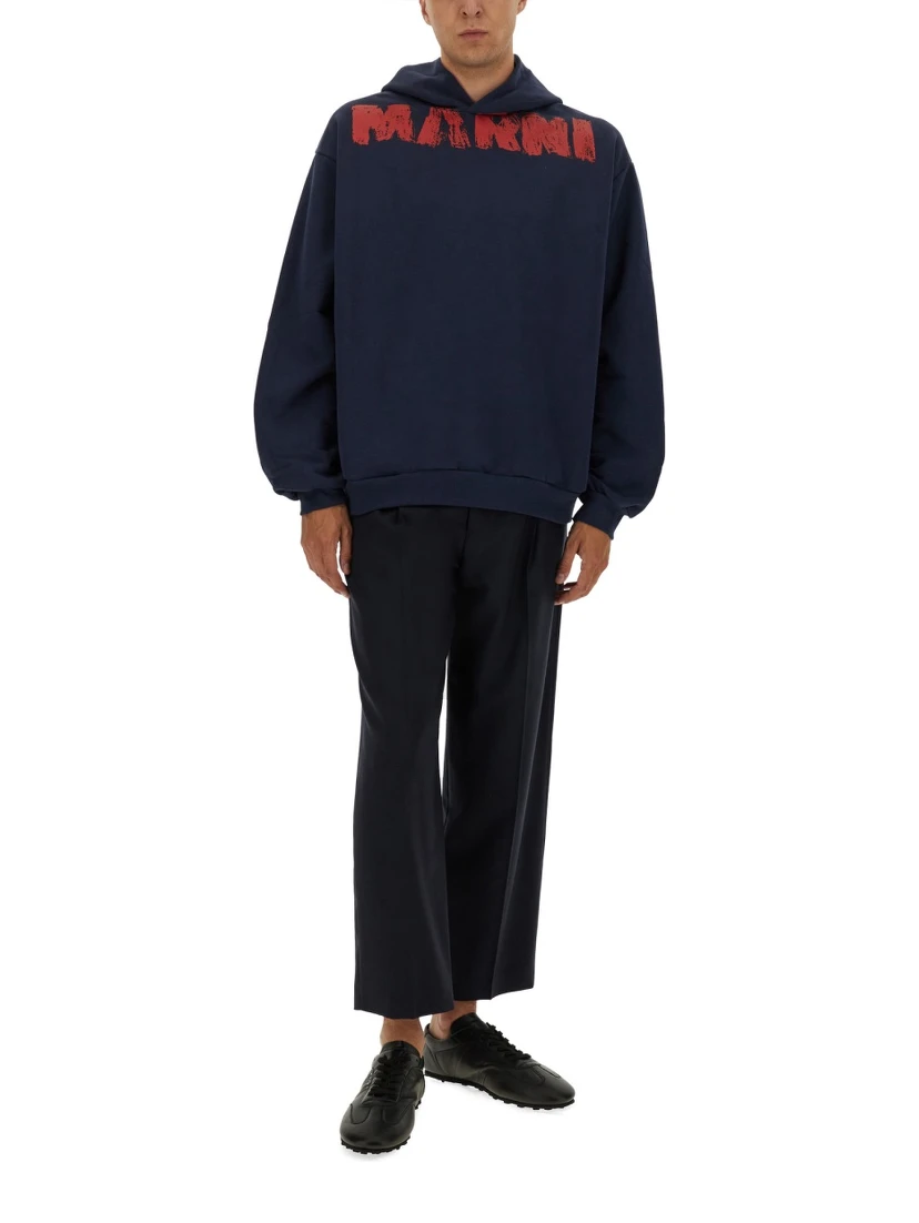 SWEATSHIRT WITH MAXI LOGO PRINT