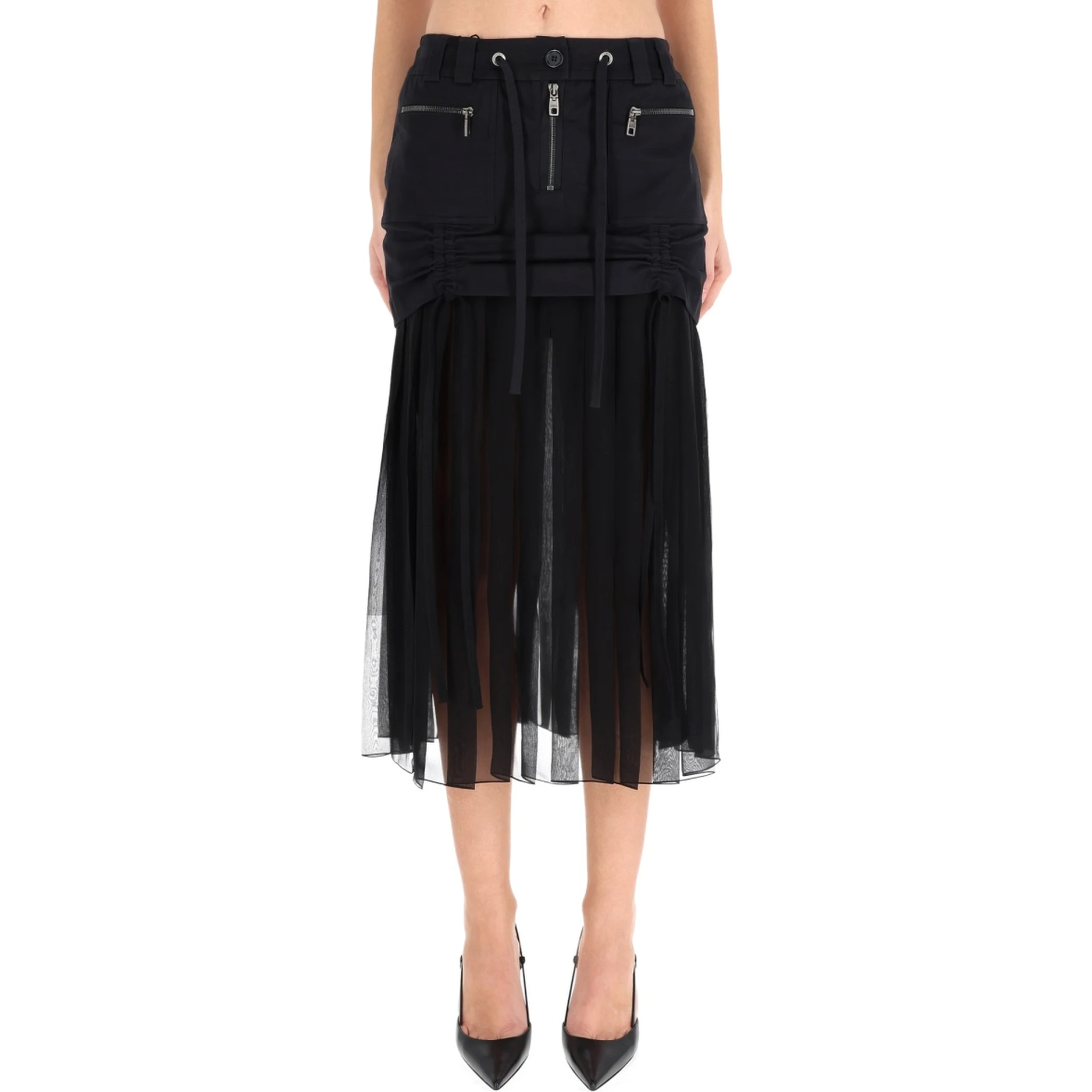 SILK MIDI SKIRT