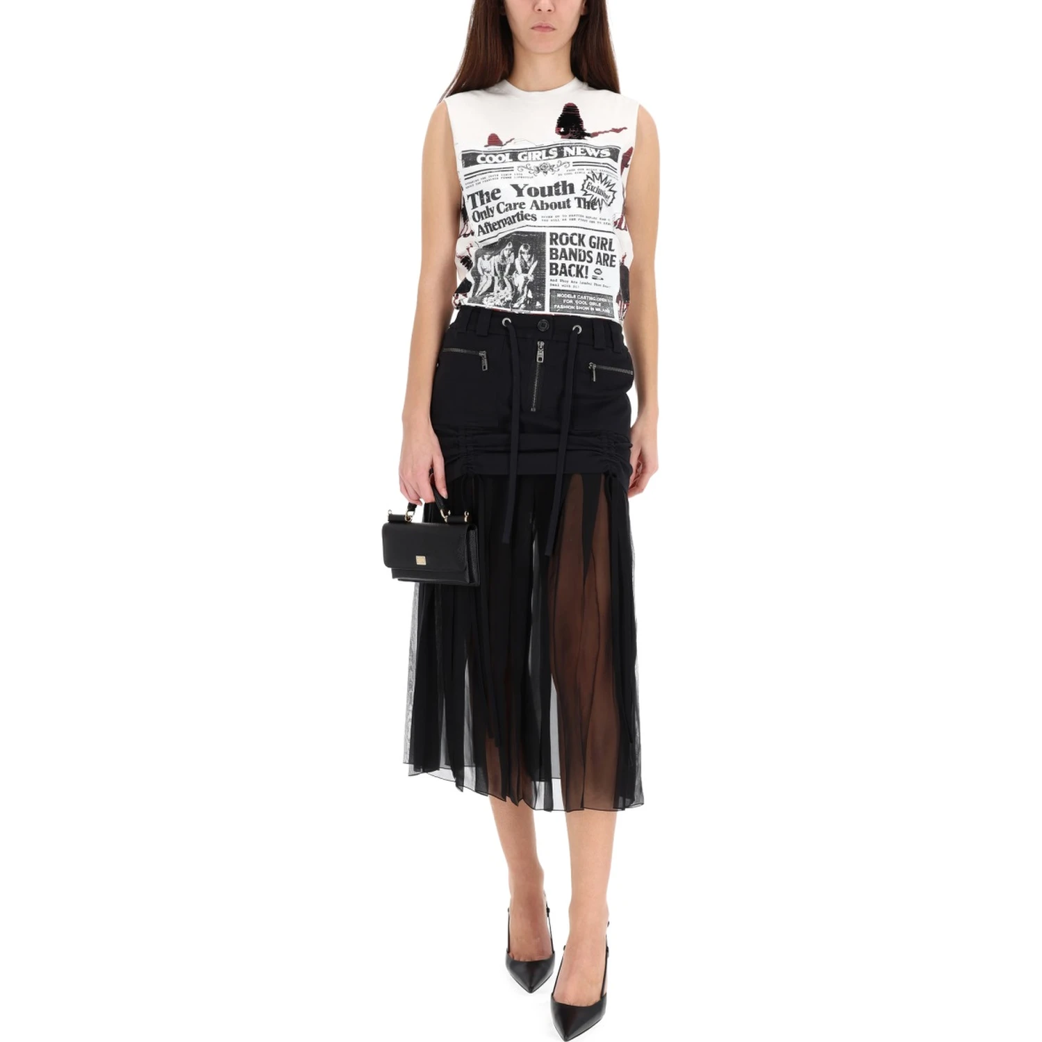 SILK MIDI SKIRT