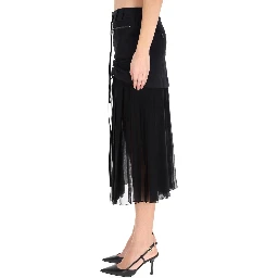SILK MIDI SKIRT