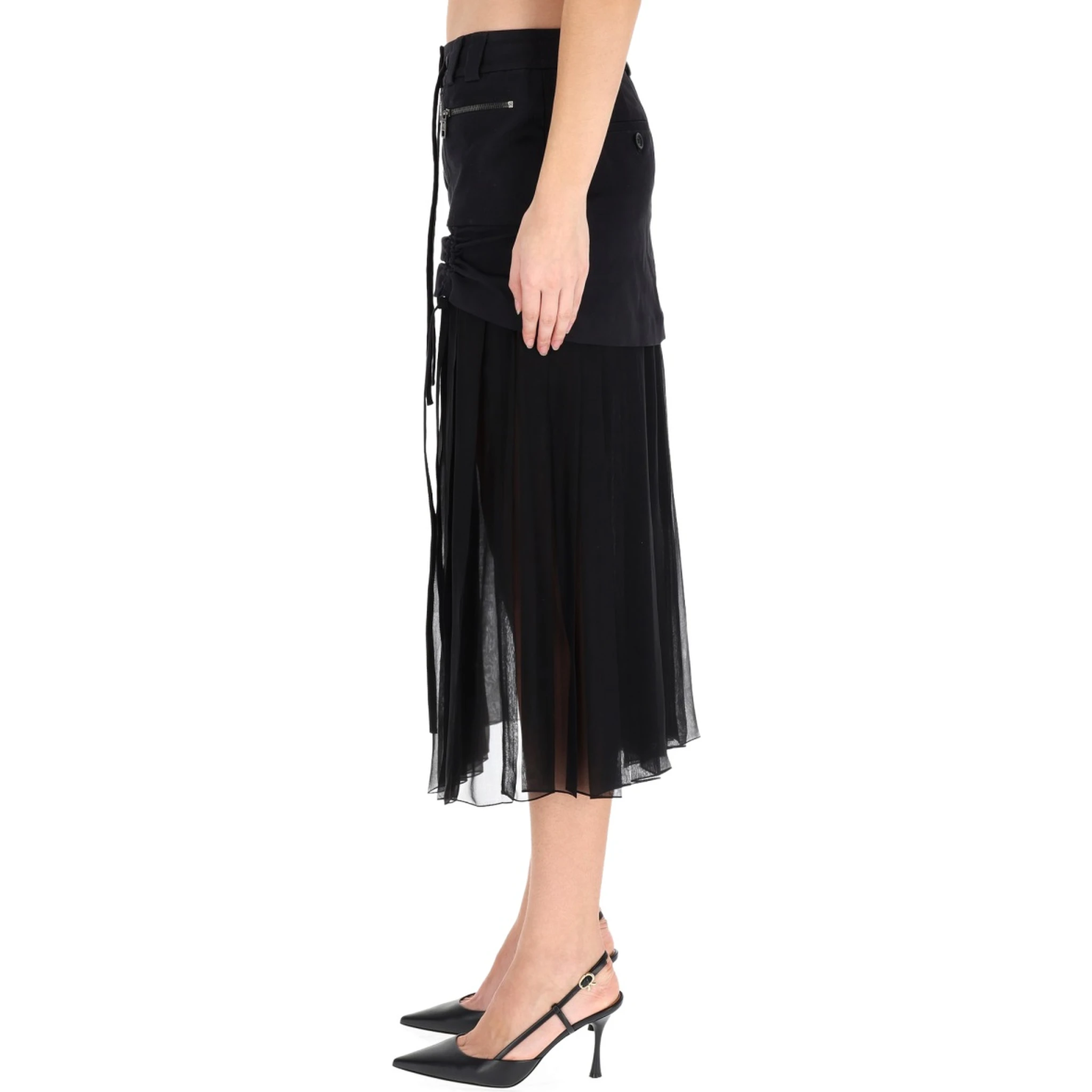 SILK MIDI SKIRT