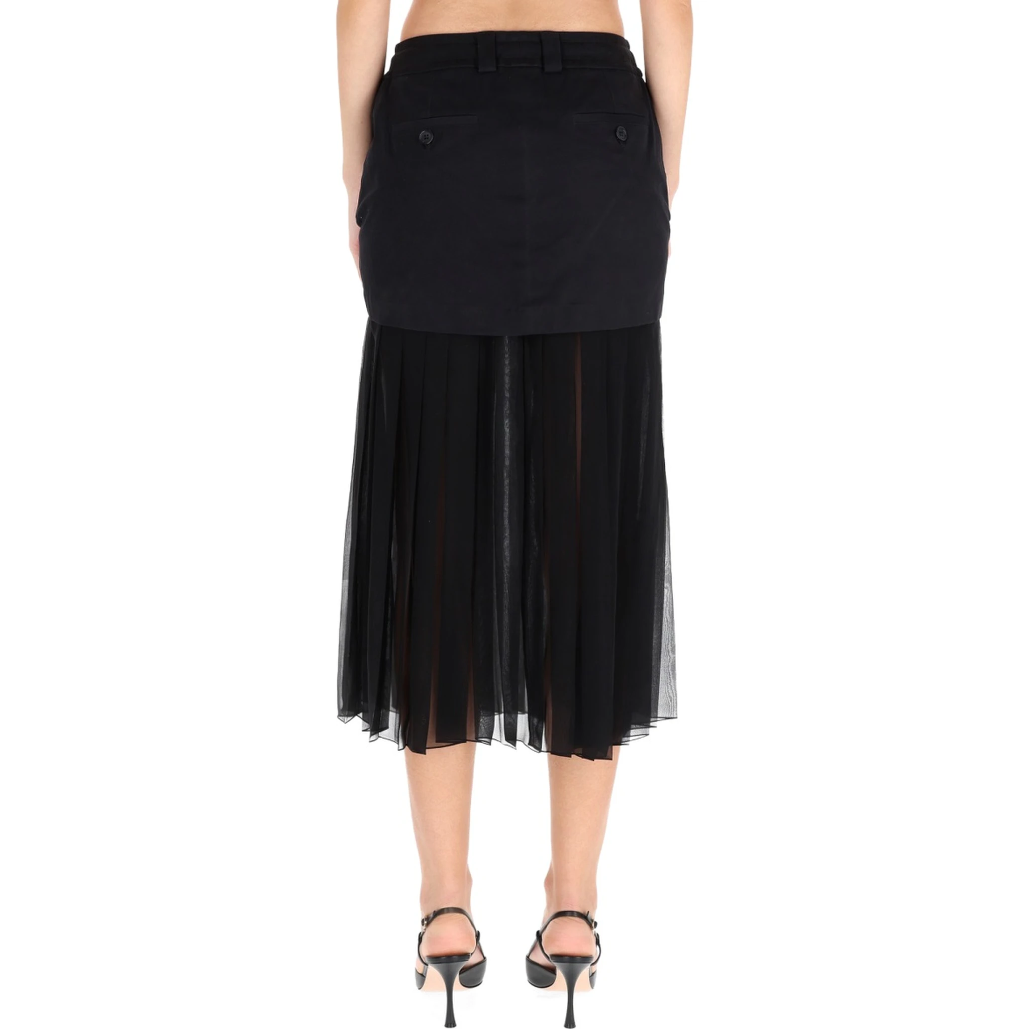 SILK MIDI SKIRT