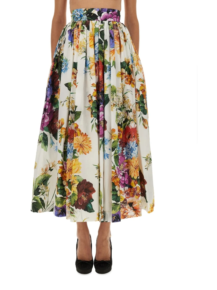 FLOWER BOUQUET PRINT SKIRT