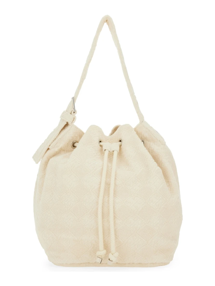 OVERSIZED "T MONOGRAM" BUCKET BAG