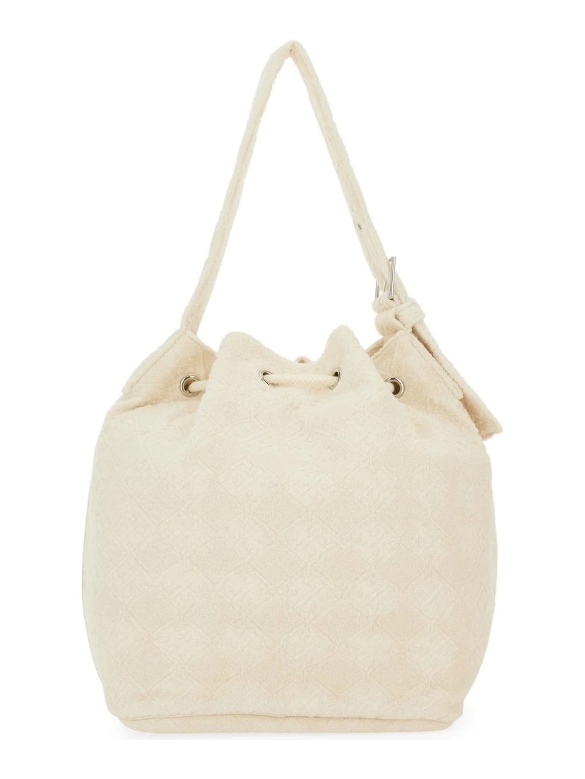 OVERSIZED "T MONOGRAM" BUCKET BAG