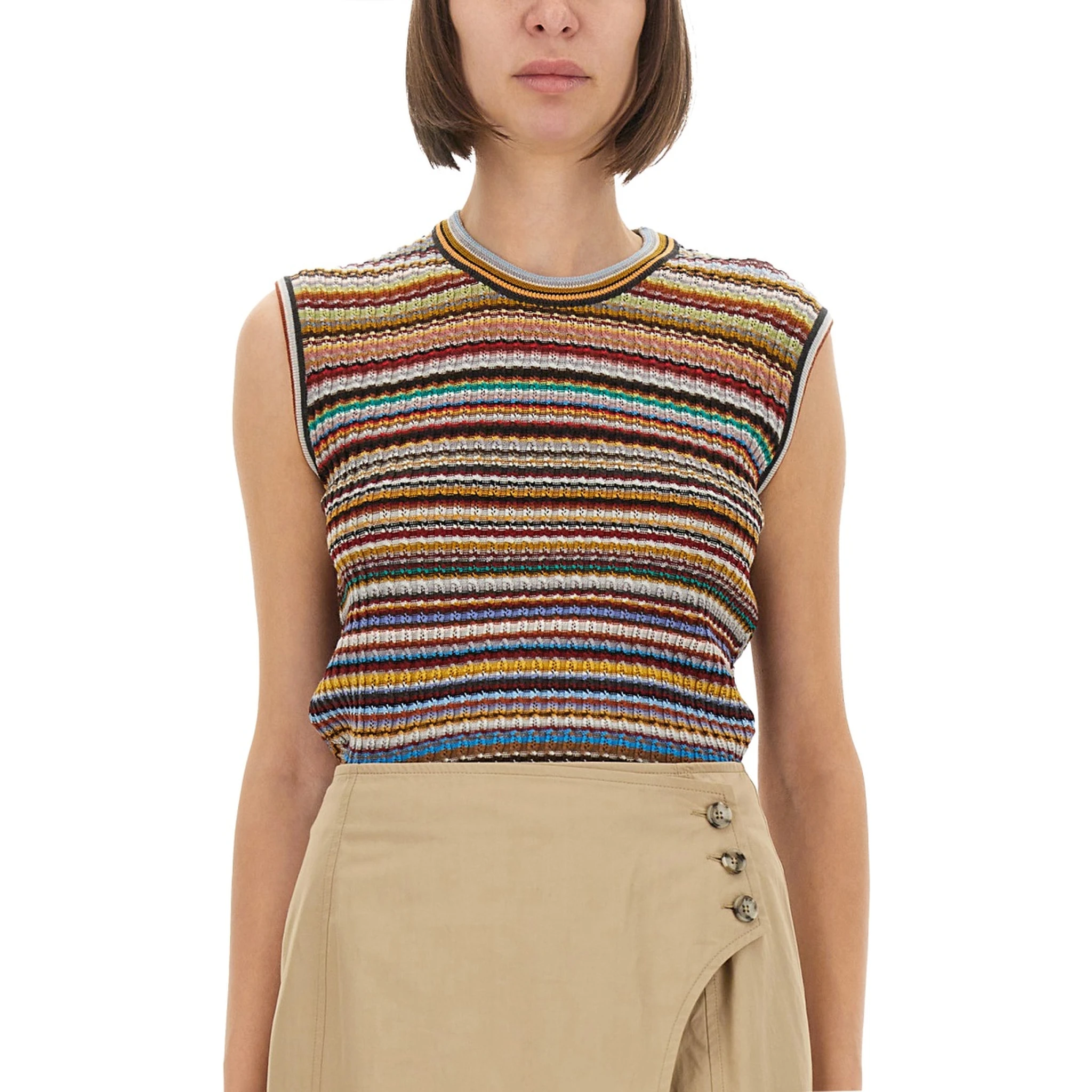 "SIGNATURE STRIPE" KNIT VEST