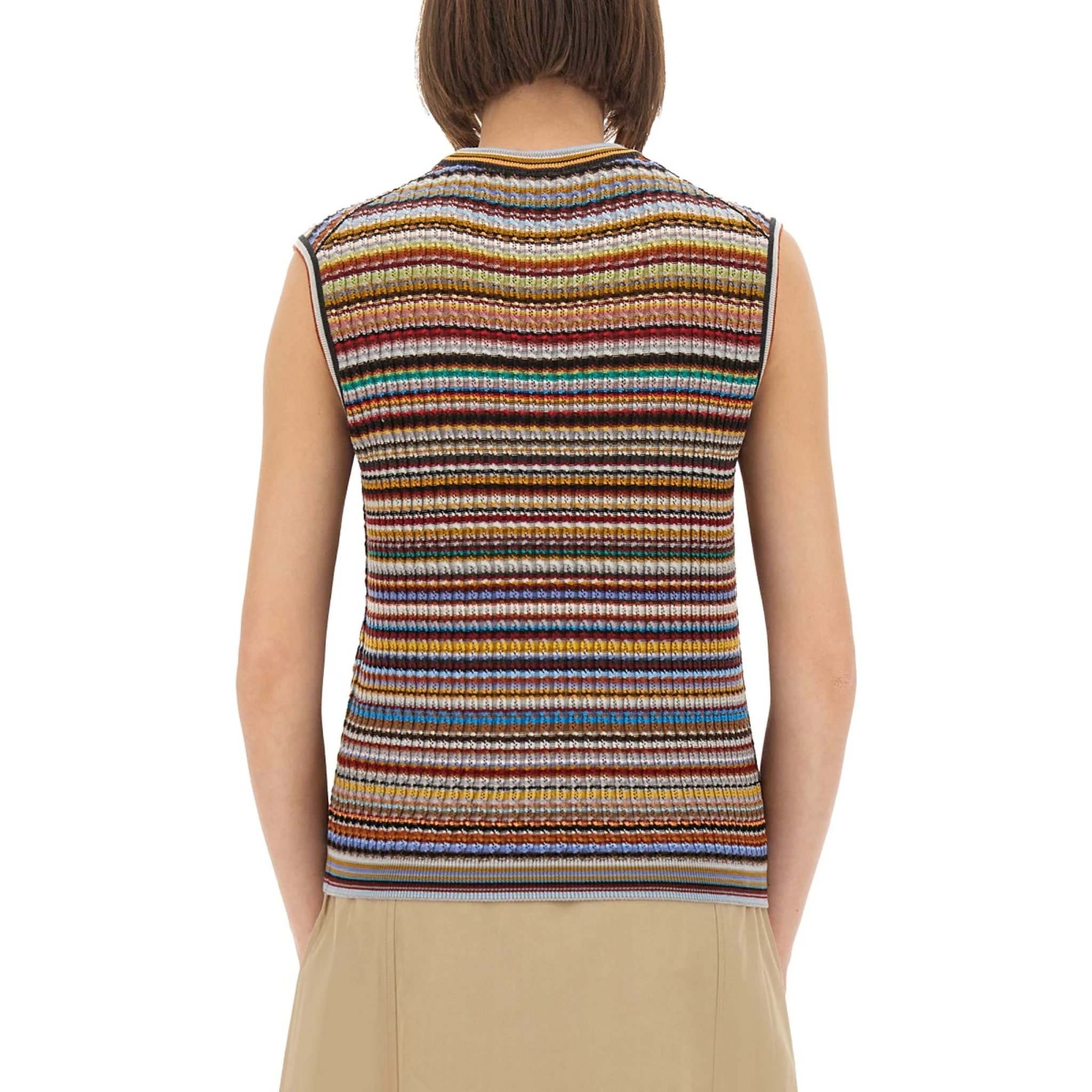 "SIGNATURE STRIPE" KNIT VEST