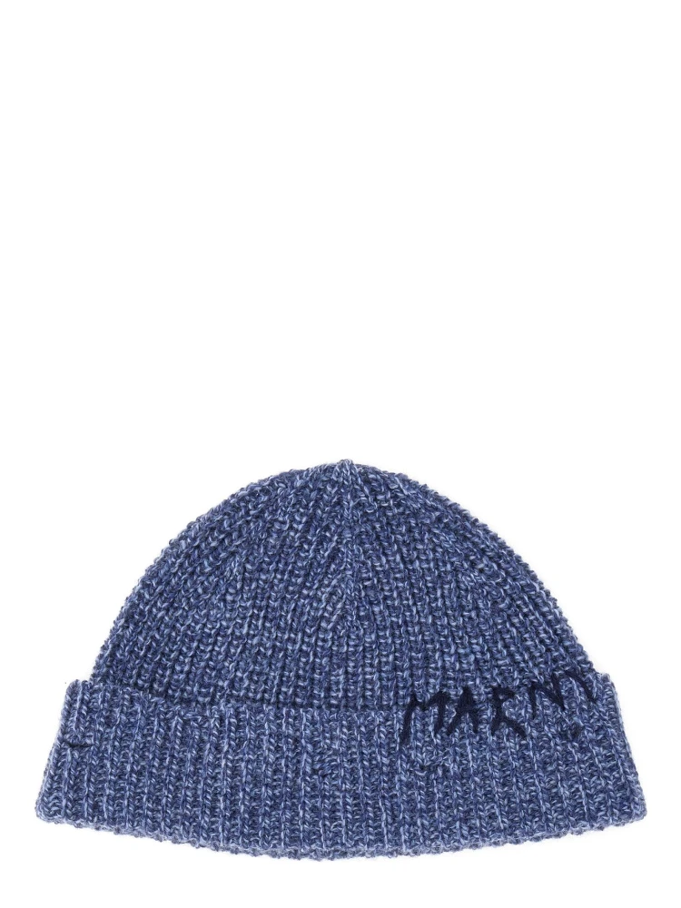 BEANIE HAT WITH "MARNI MENDING" EMBROIDERY