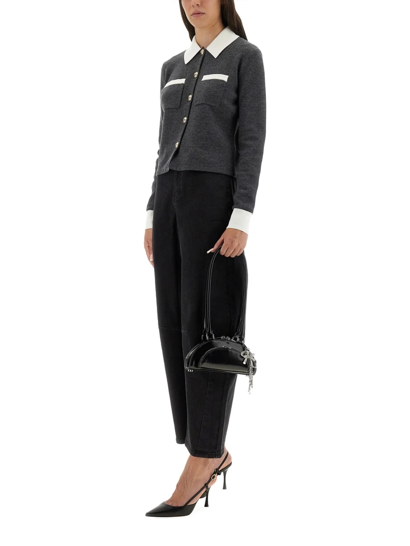 CARDIGAN WITH CONTRASTING COLLAR