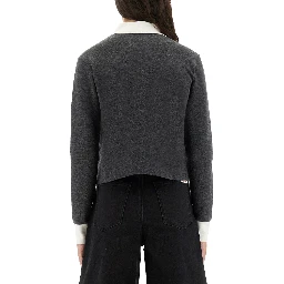 CARDIGAN WITH CONTRASTING COLLAR