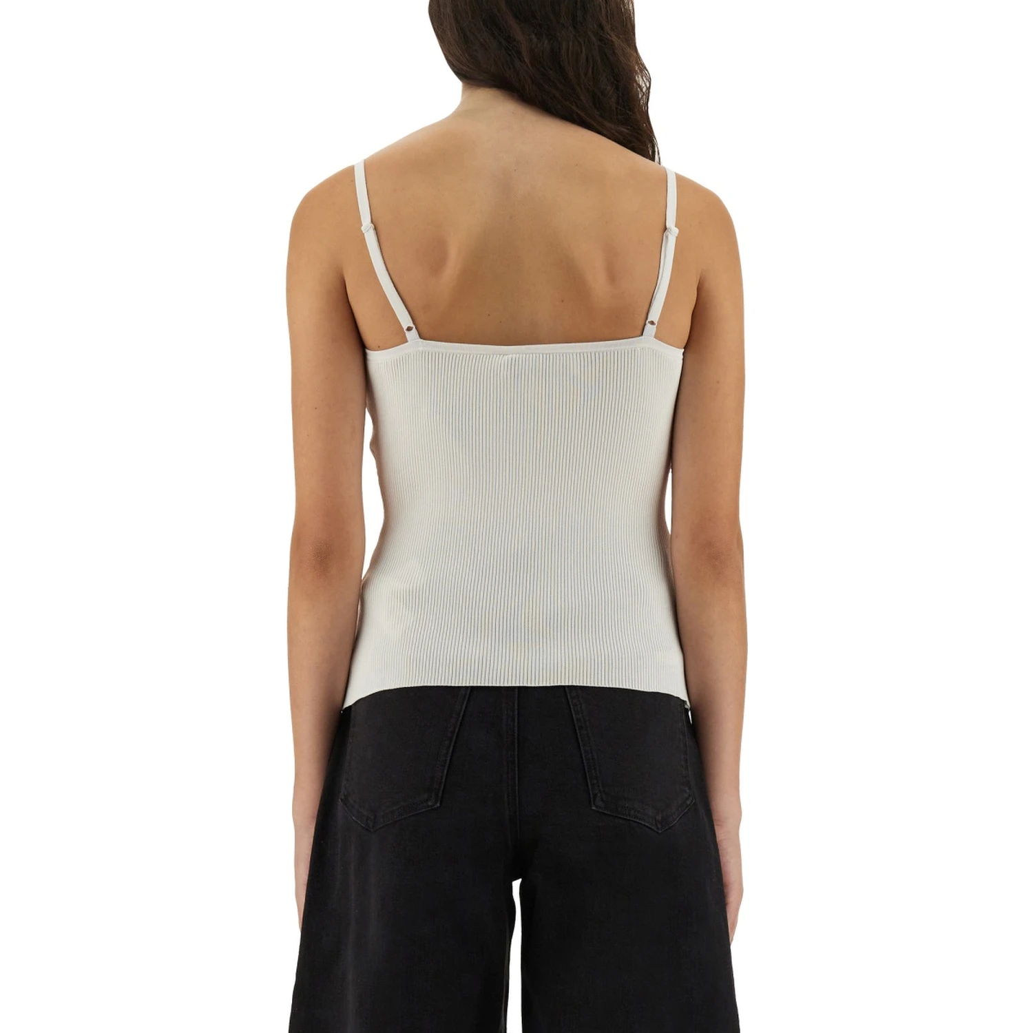 RIBBED KNIT TOP WITH LACE